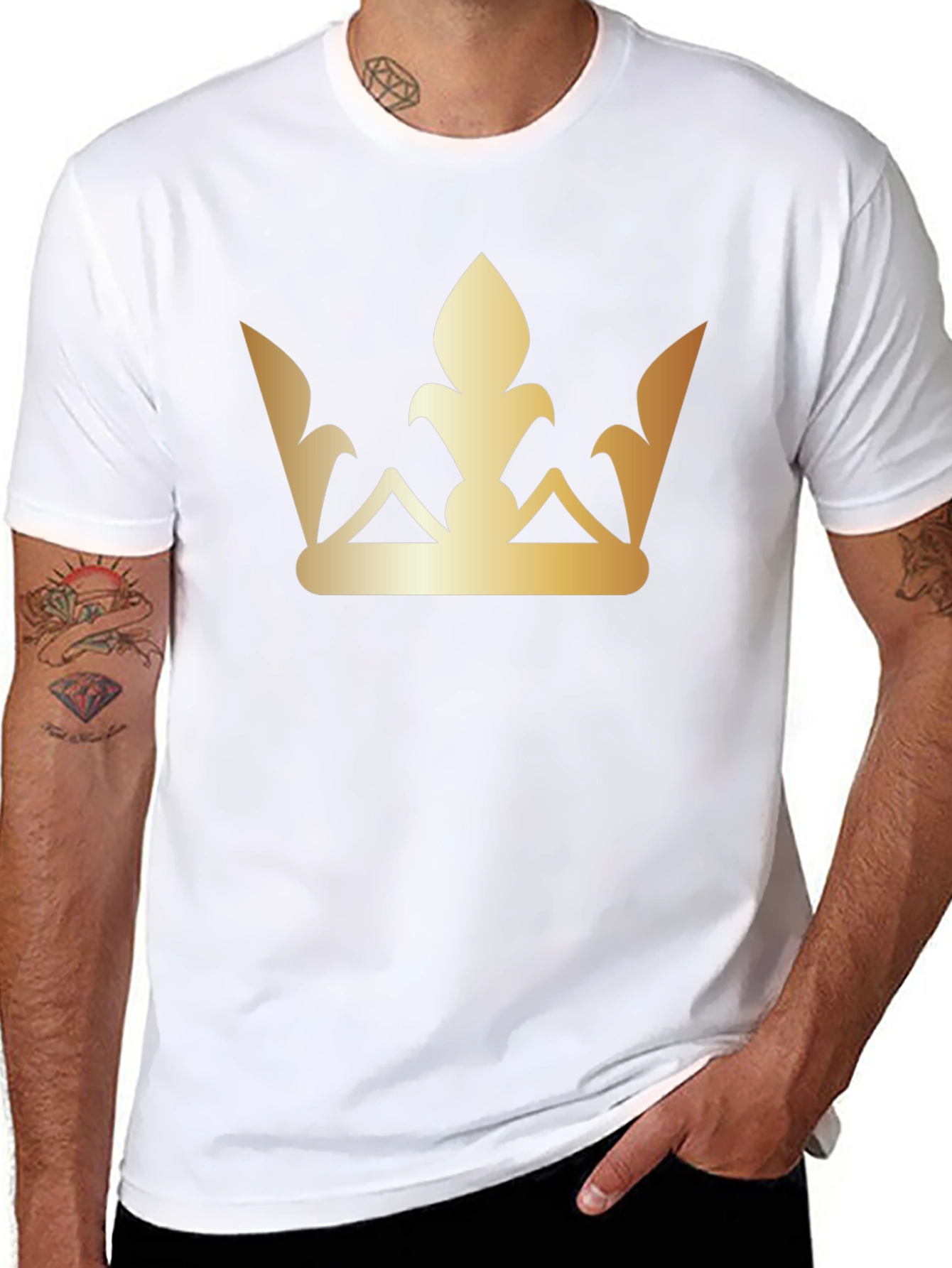 Golden Crown Graphic Tee - Stylish Black T-Shirt