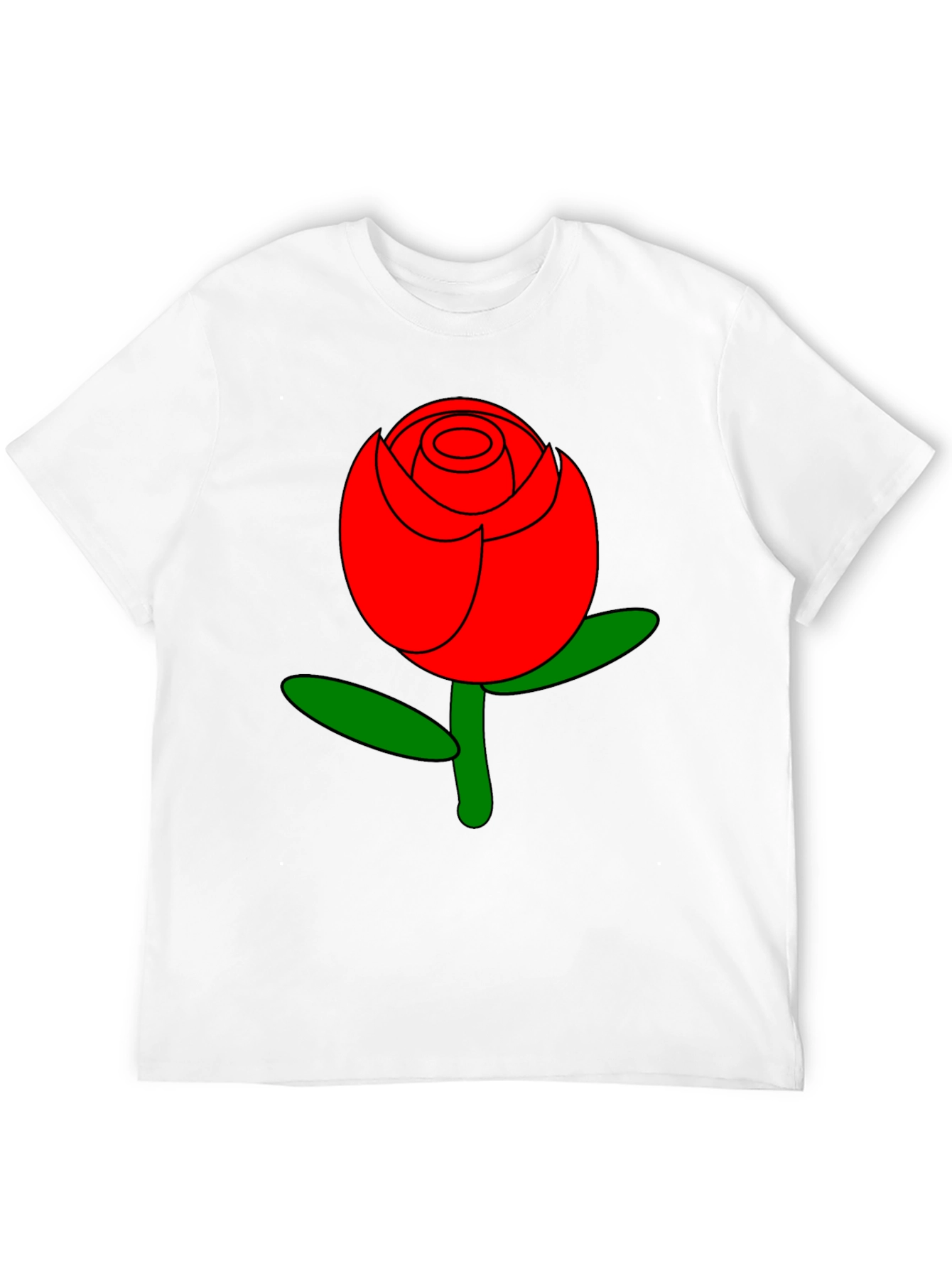 Bold Red Rose Graphic Tee - Stylish Casual Wear