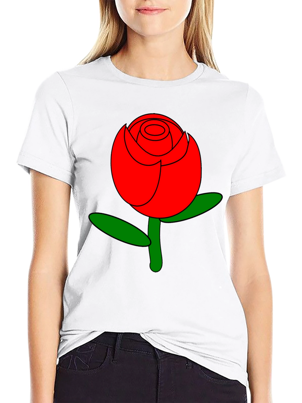 Bold Red Rose Graphic Tee - Stylish Casual Wear