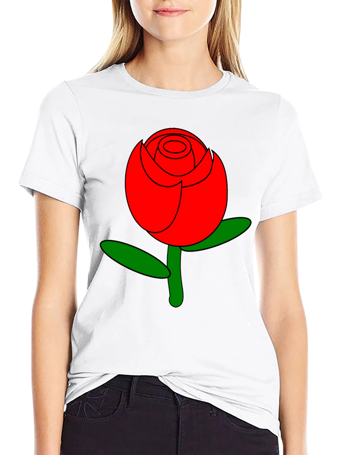 Bold Red Rose Graphic Tee - Stylish Casual Wear