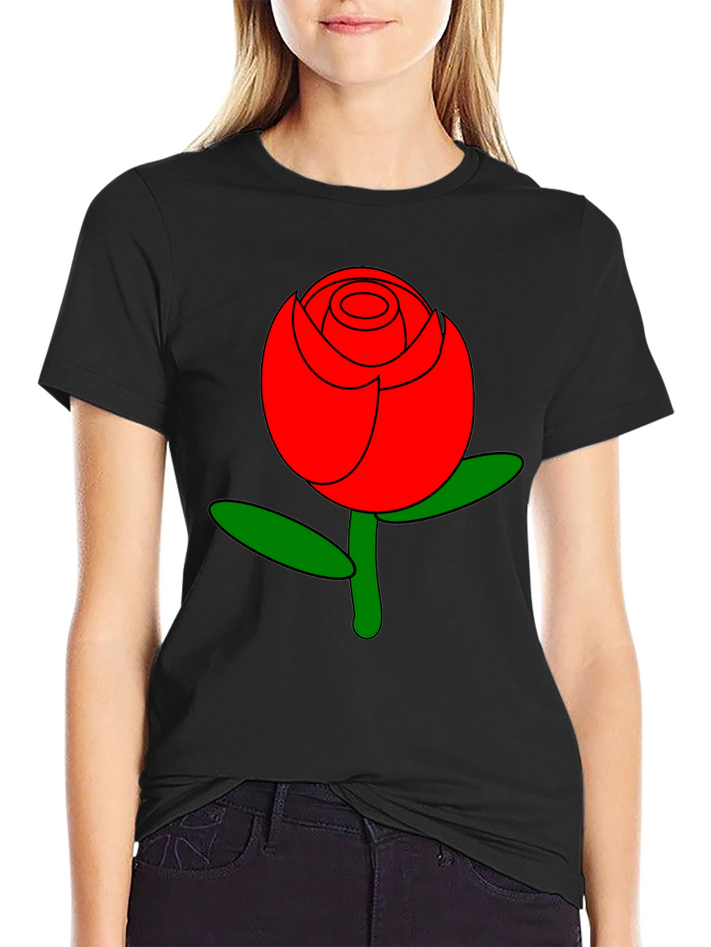 Bold Red Rose Graphic Tee - Stylish Casual Wear