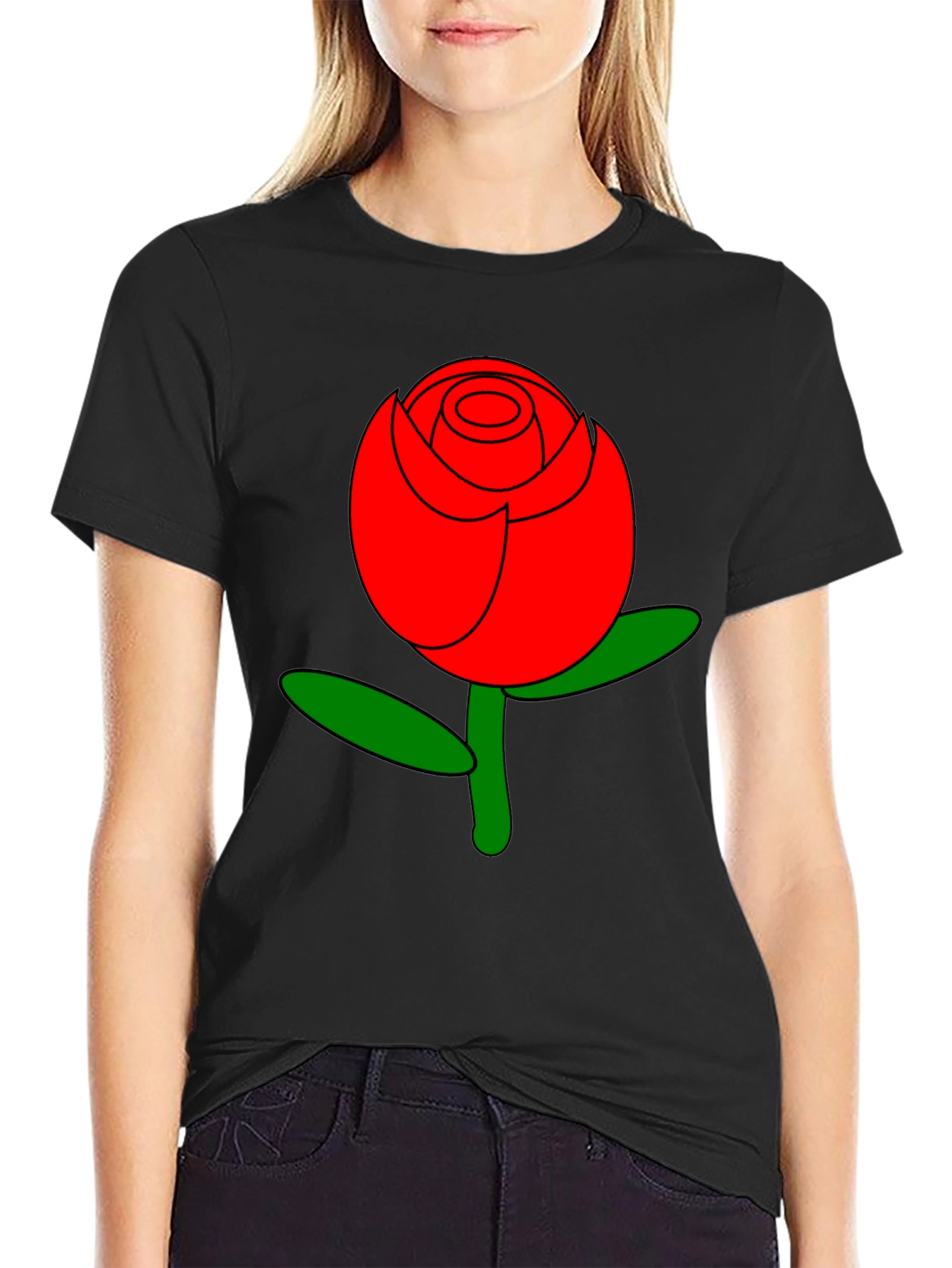 Bold Red Rose Graphic Tee - Stylish Casual Wear
