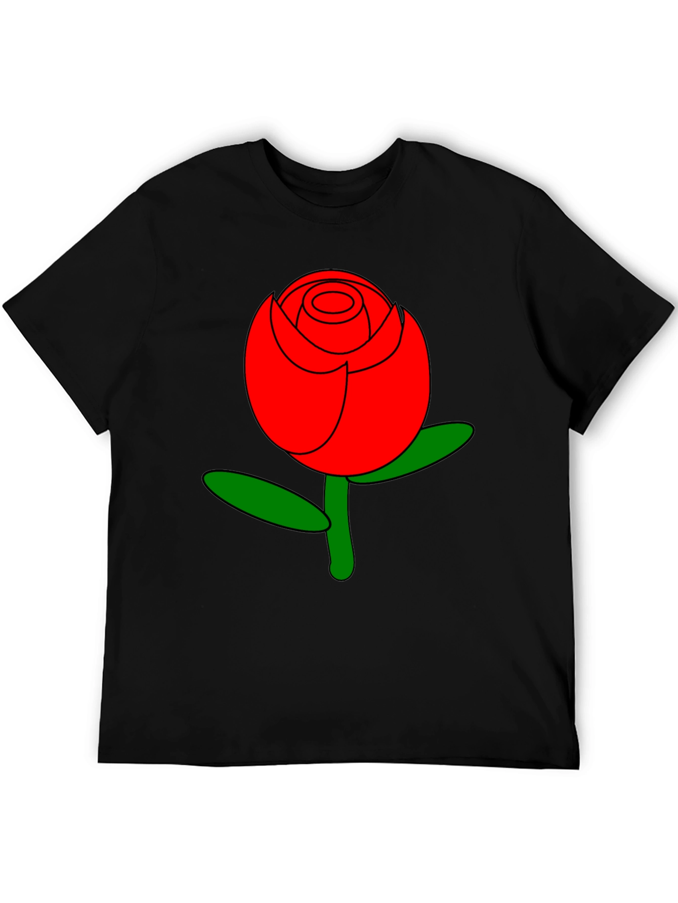 Bold Red Rose Graphic Tee - Stylish Casual Wear