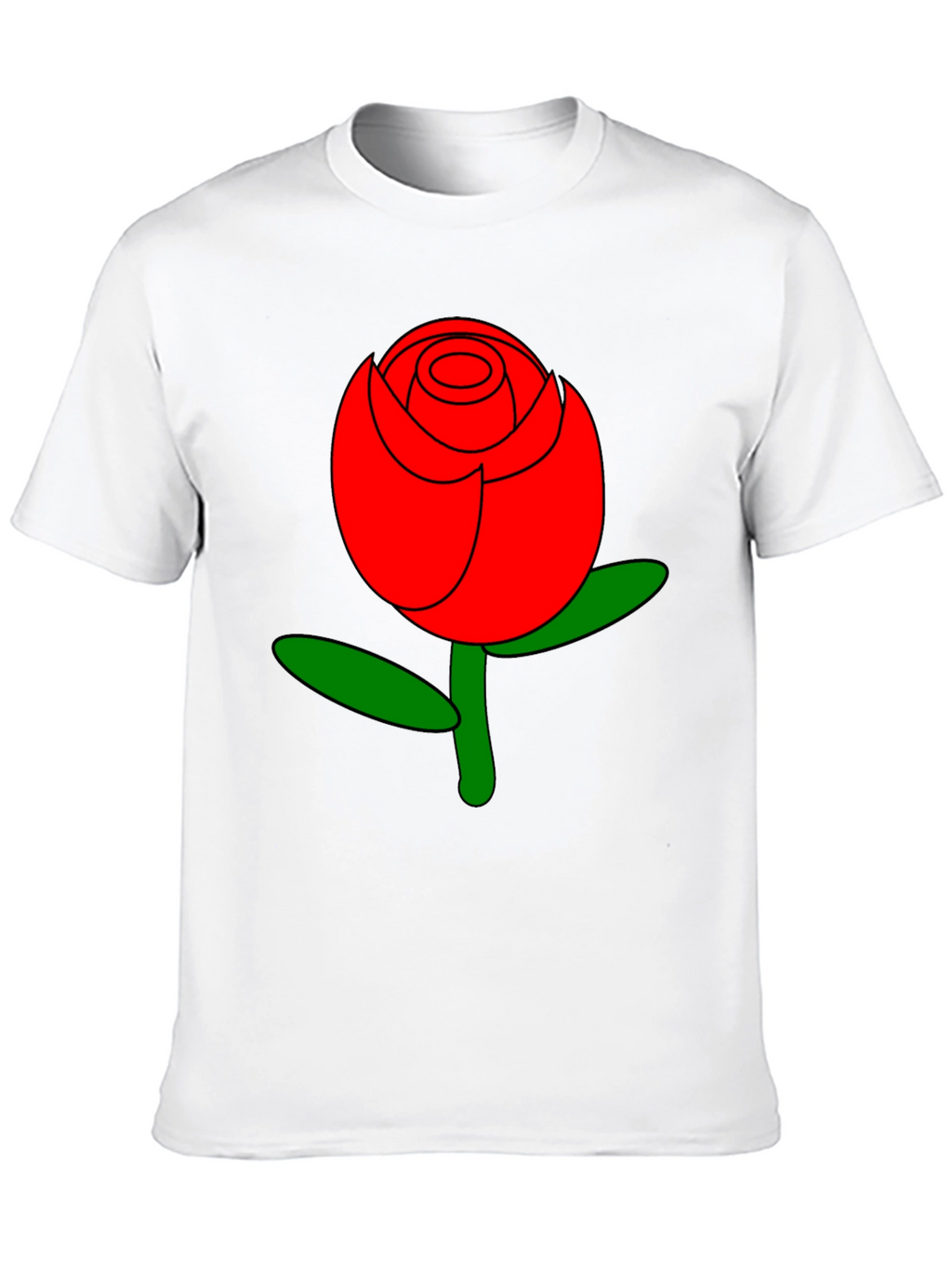 Bold Red Rose Graphic Tee - Stylish Casual Wear