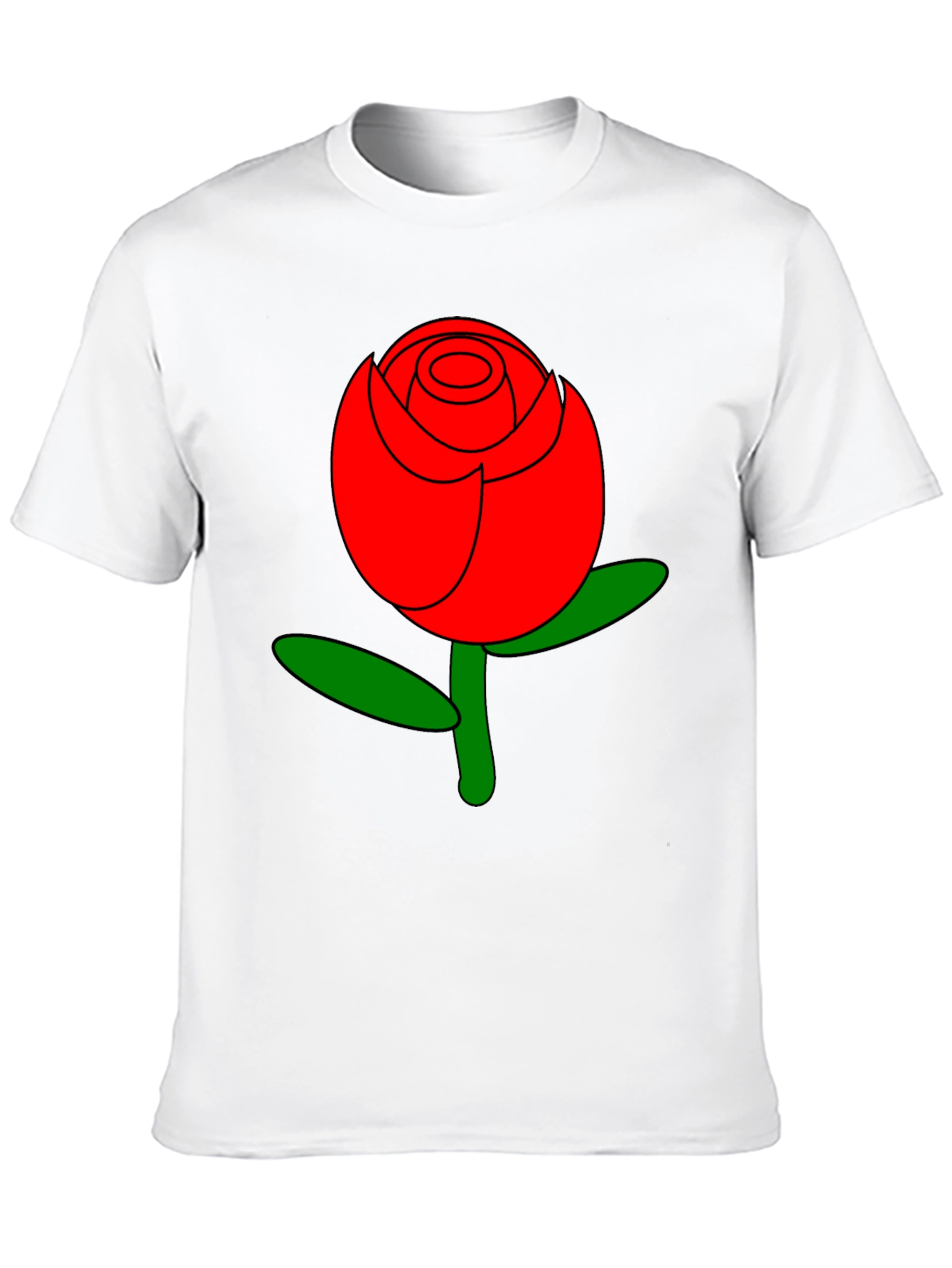 Bold Red Rose Graphic Tee - Stylish Casual Wear