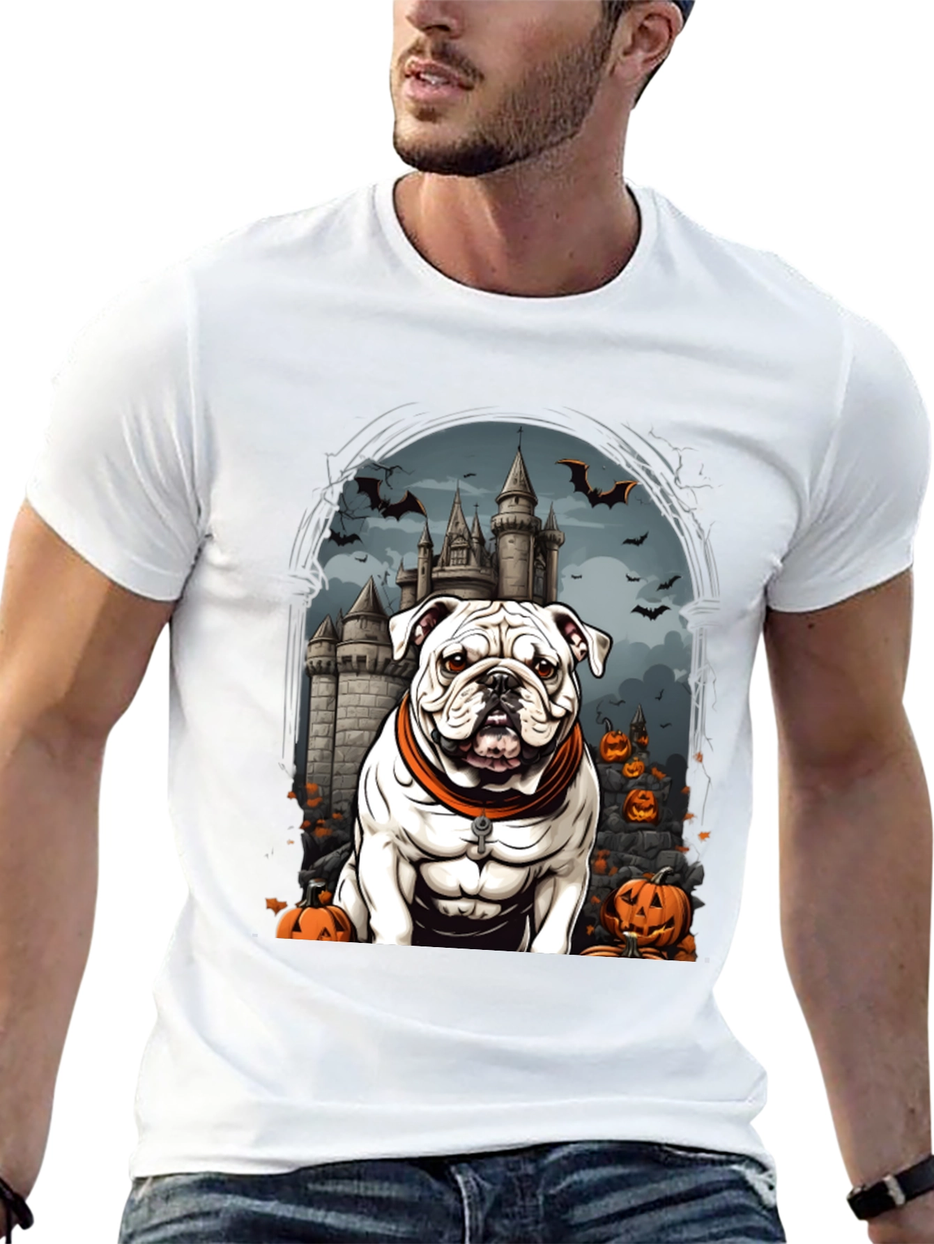 Halloween Bulldog T-Shirt - Spooky Season Tee