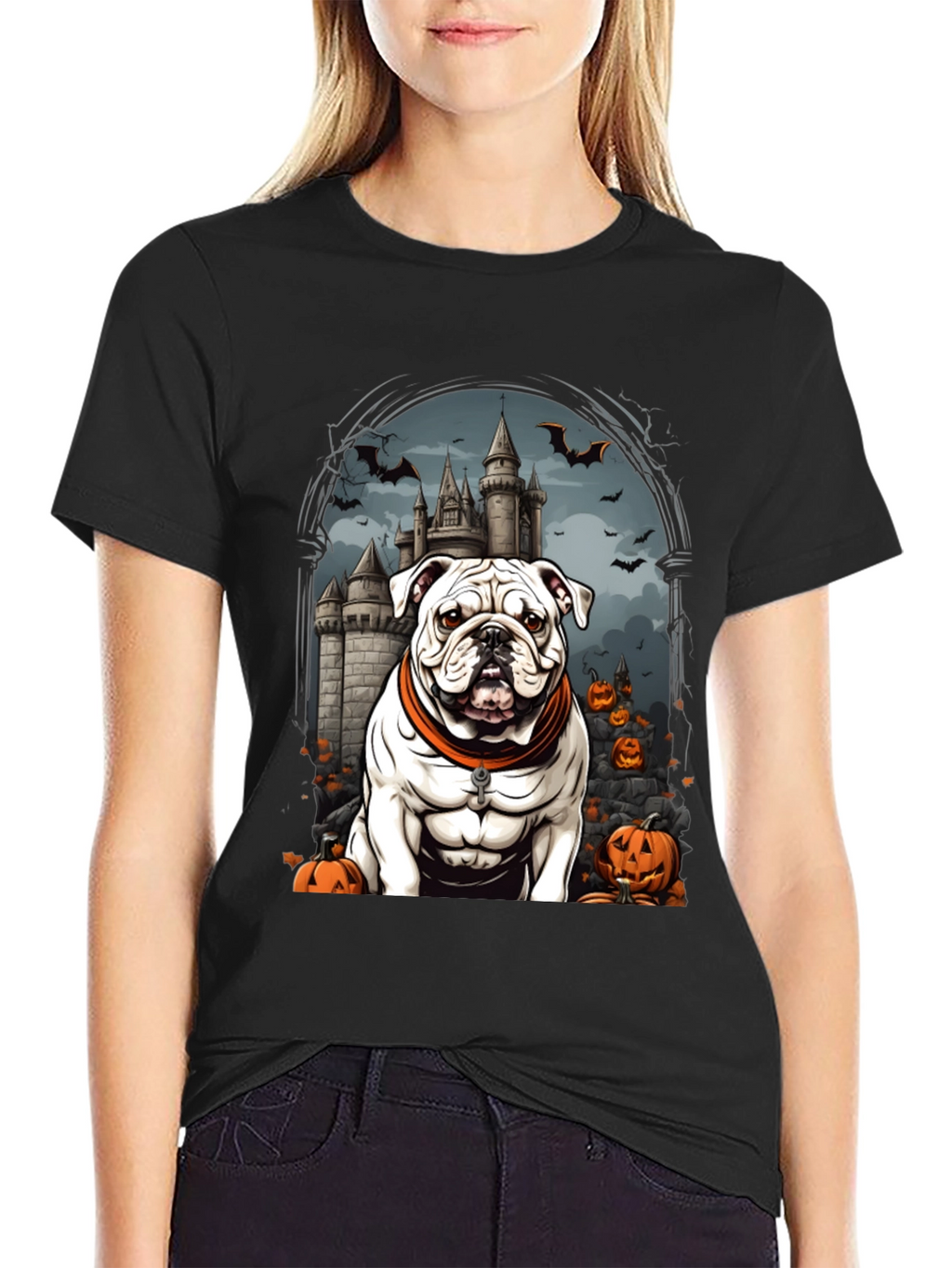 Halloween Bulldog T-Shirt - Spooky Season Tee