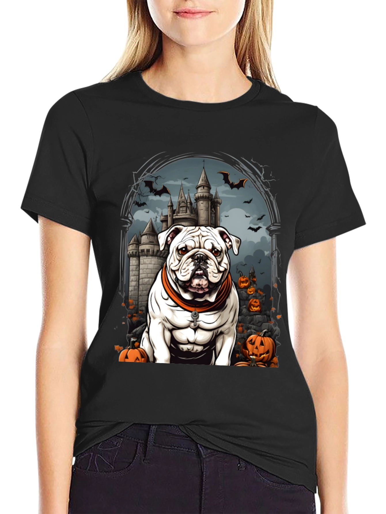 Halloween Bulldog T-Shirt - Spooky Season Tee
