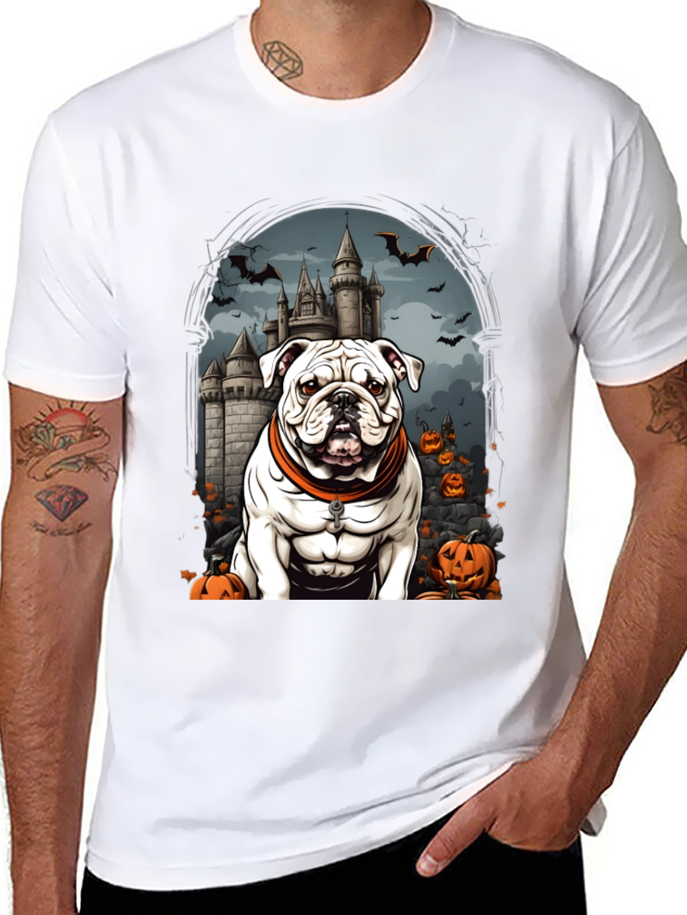 Halloween Bulldog T-Shirt - Spooky Season Tee
