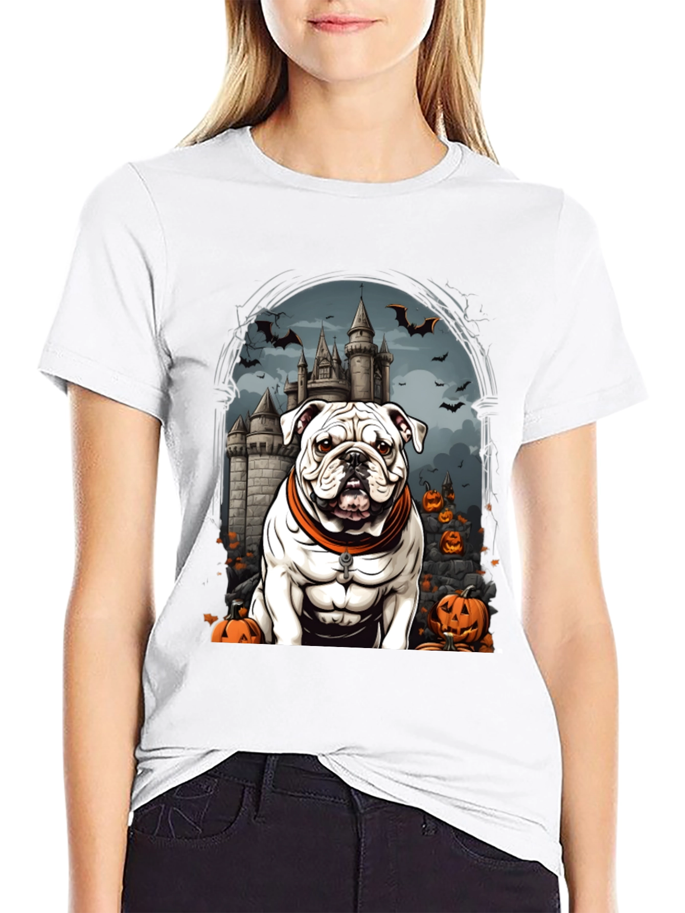 Halloween Bulldog T-Shirt - Spooky Season Tee