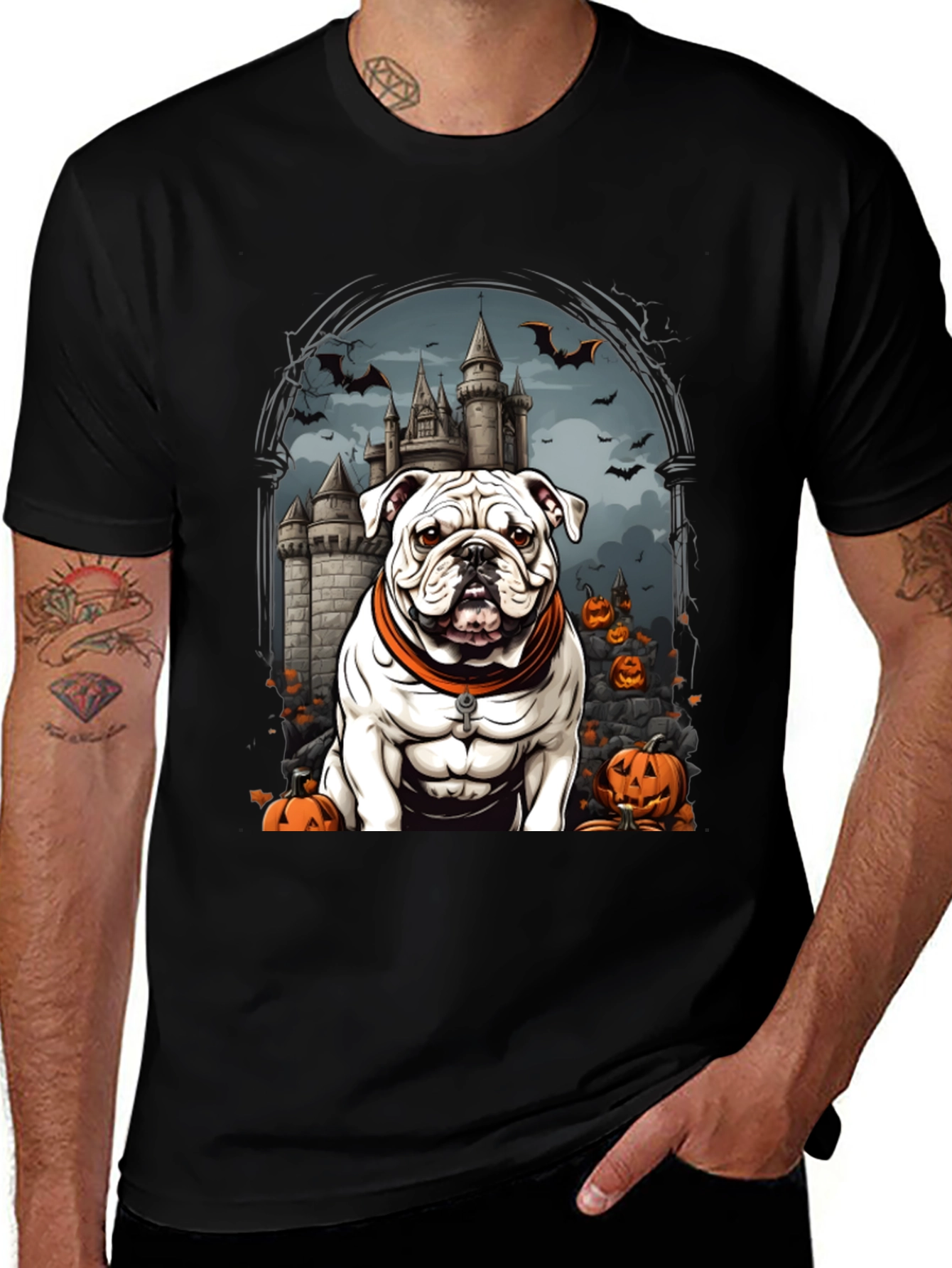 Halloween Bulldog T-Shirt - Spooky Season Tee