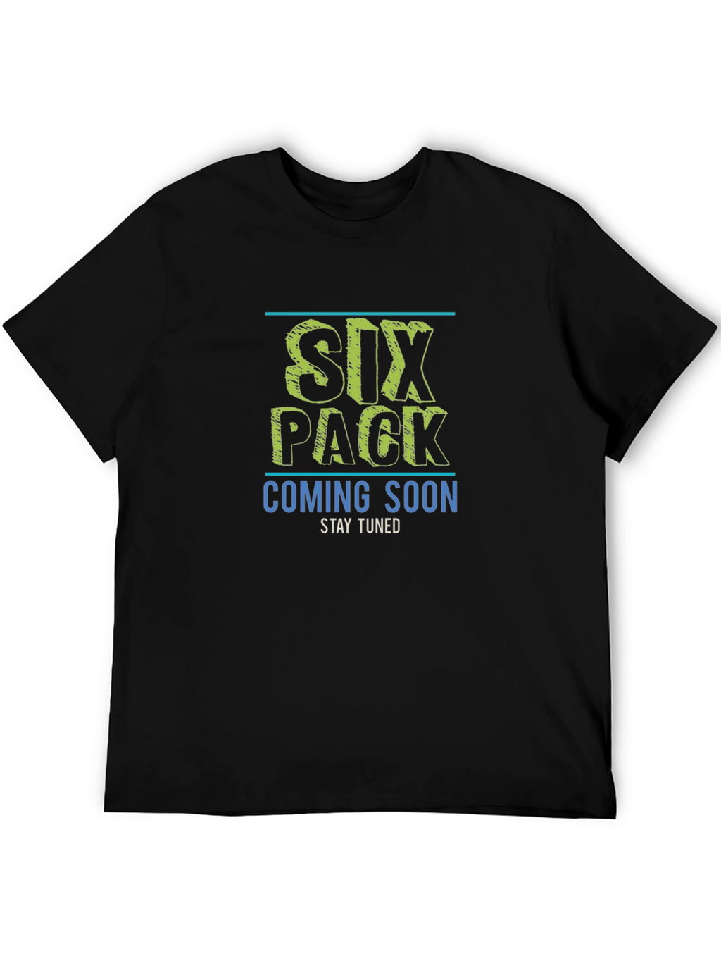 Six Pack Coming Soon Mens Black T-Shirt