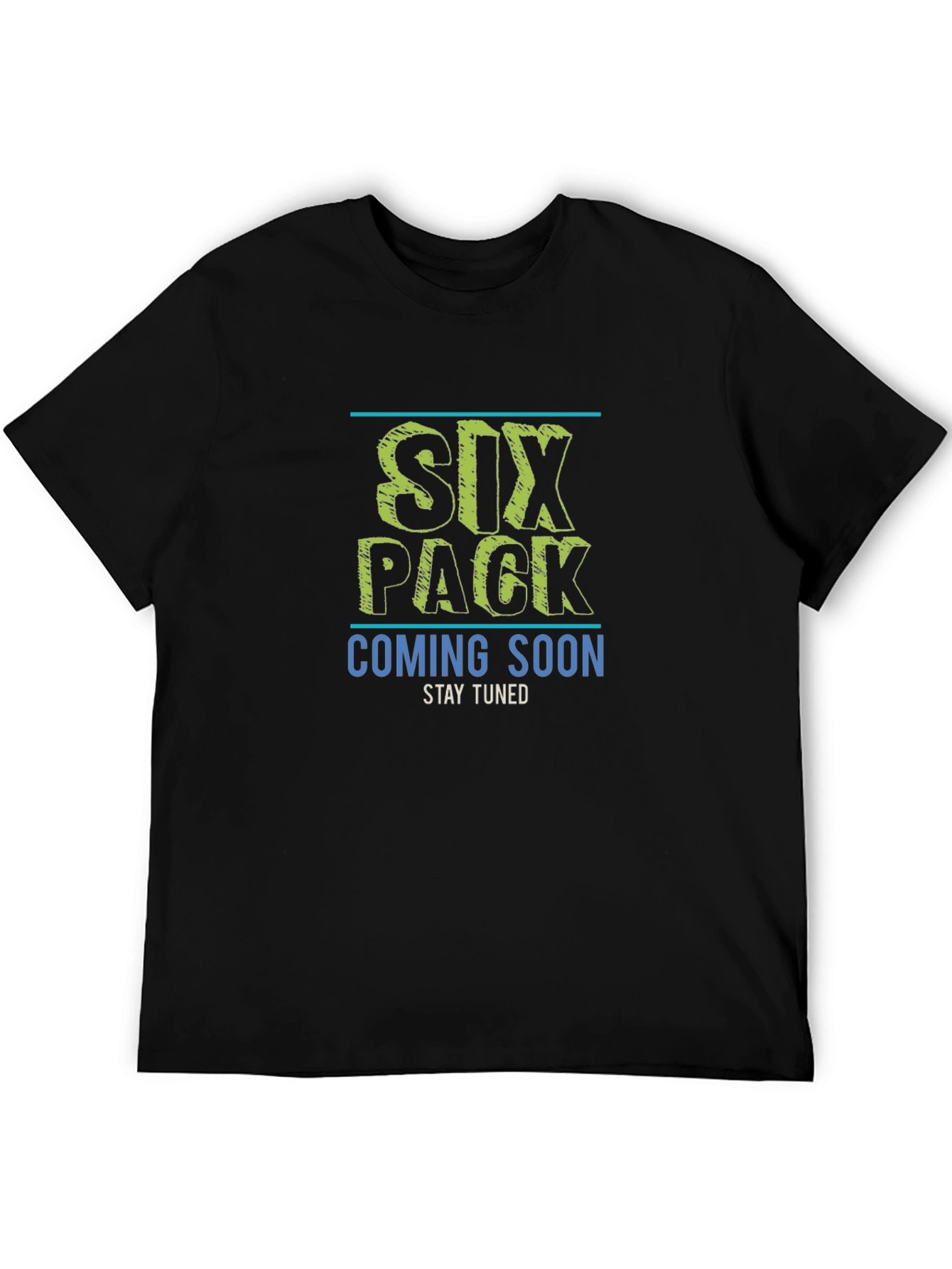 Six Pack Coming Soon Mens Black T-Shirt