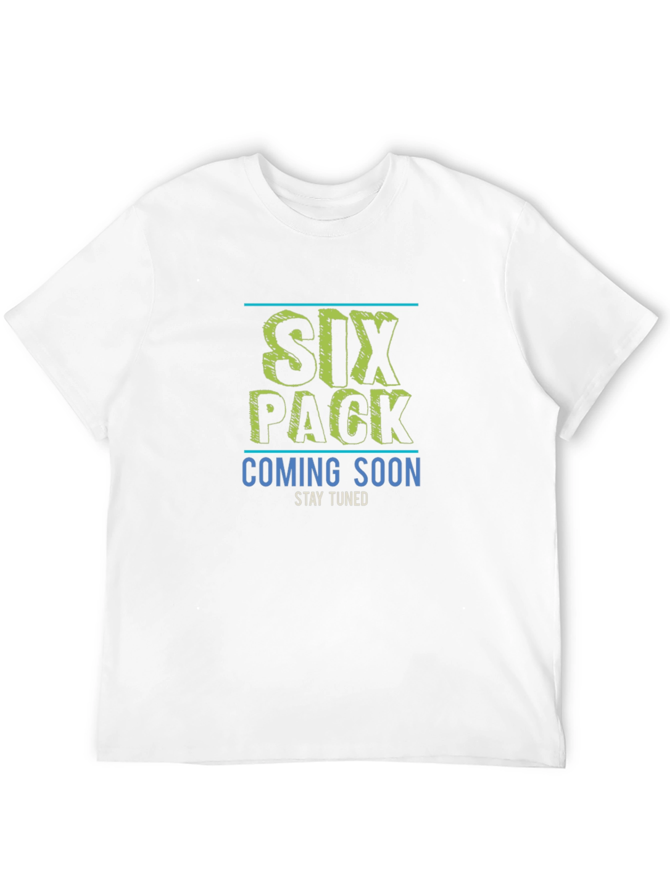 Six Pack Coming Soon Mens Black T-Shirt
