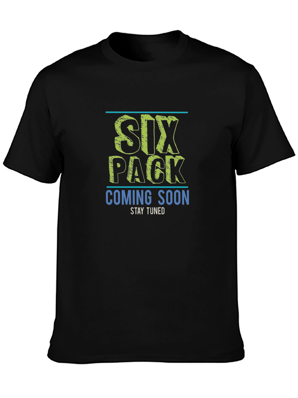 Six Pack Coming Soon Mens Black T-Shirt