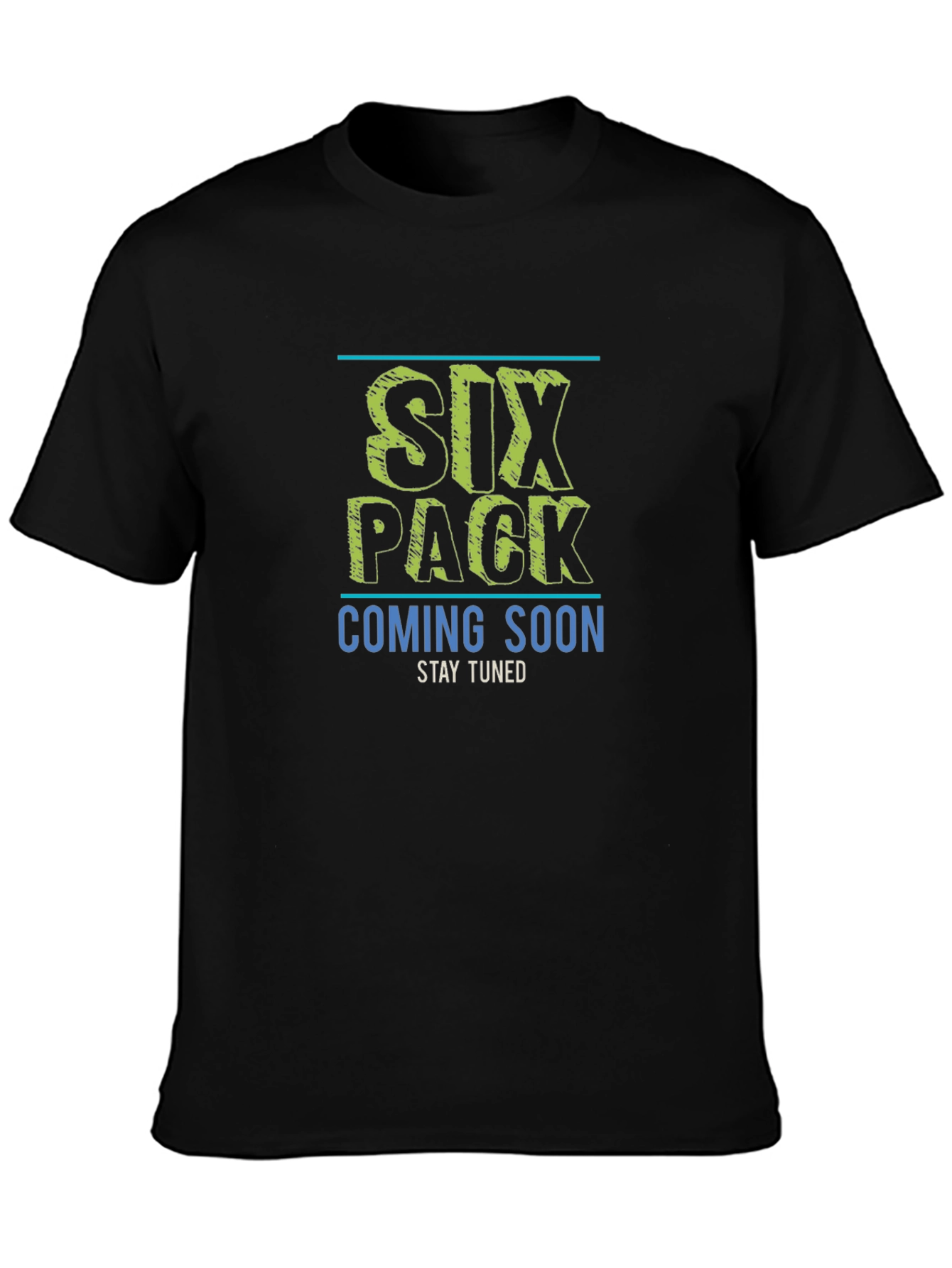 Six Pack Coming Soon Mens Black T-Shirt