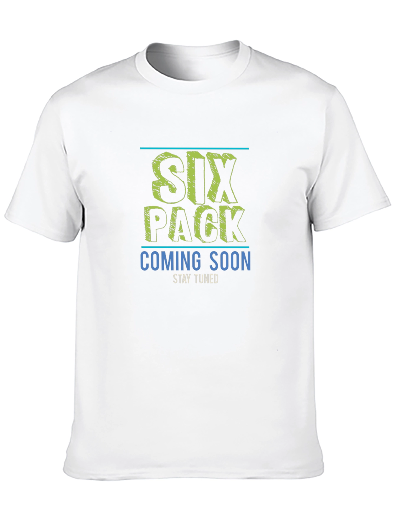 Six Pack Coming Soon Mens Black T-Shirt