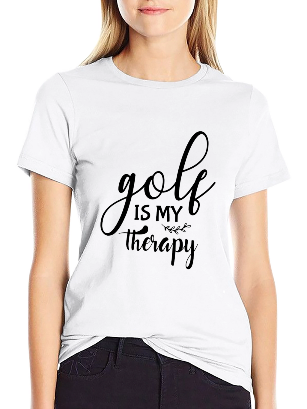 Golf is My Therapy Tee - Black Graphic T-Shirt