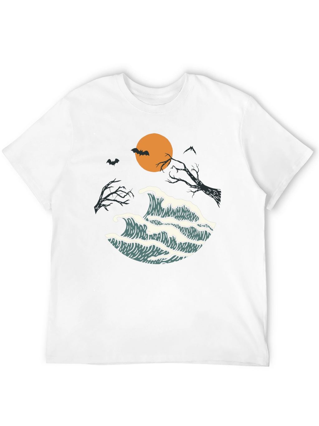 Halloween Waves Graphic Tee - Mens Black T-Shirt