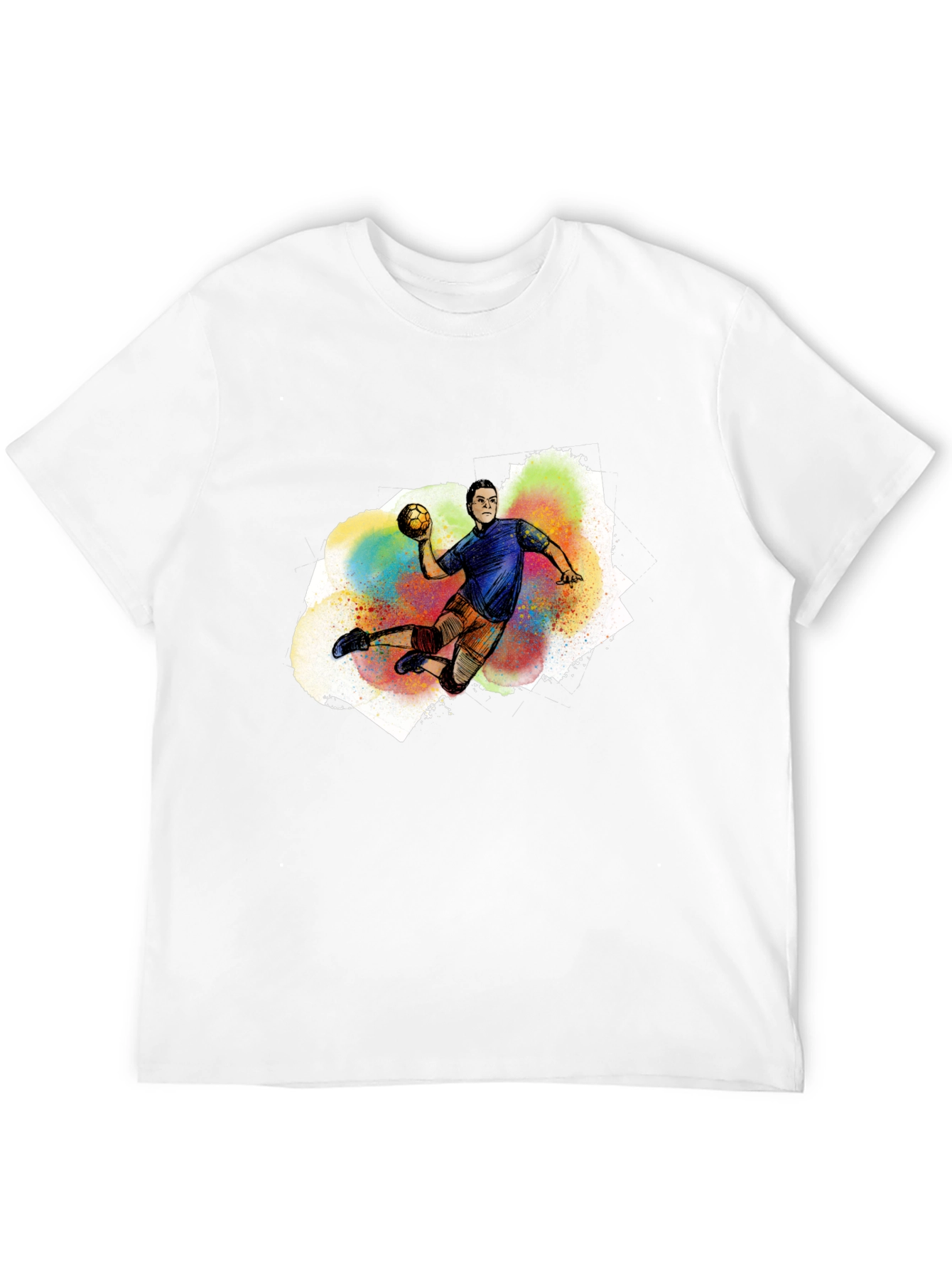 Handball Player Graphic T-Shirt - Black Cotton Tee