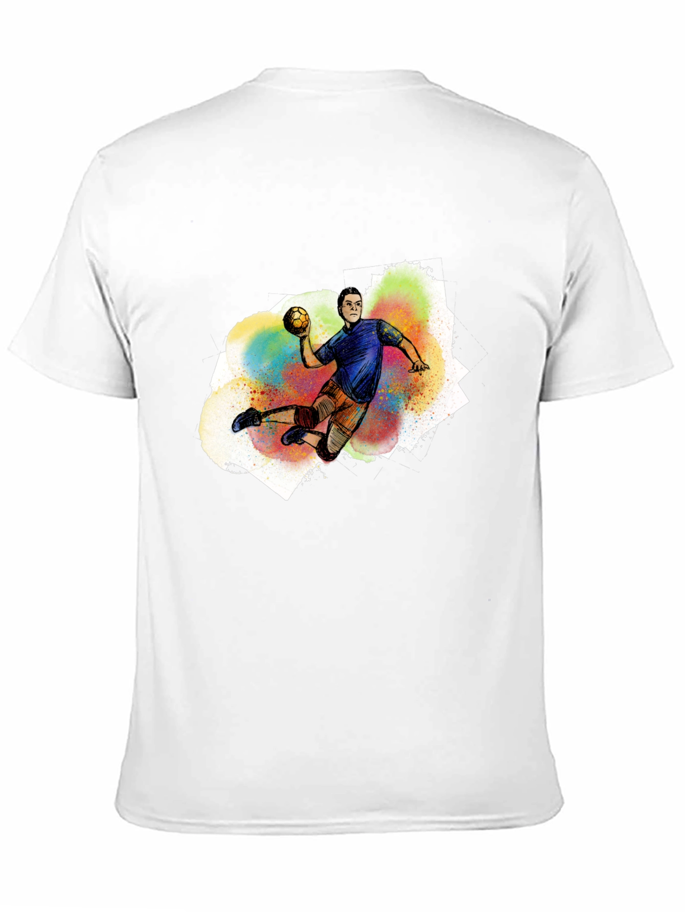 Handball Player Graphic T-Shirt - Black Cotton Tee