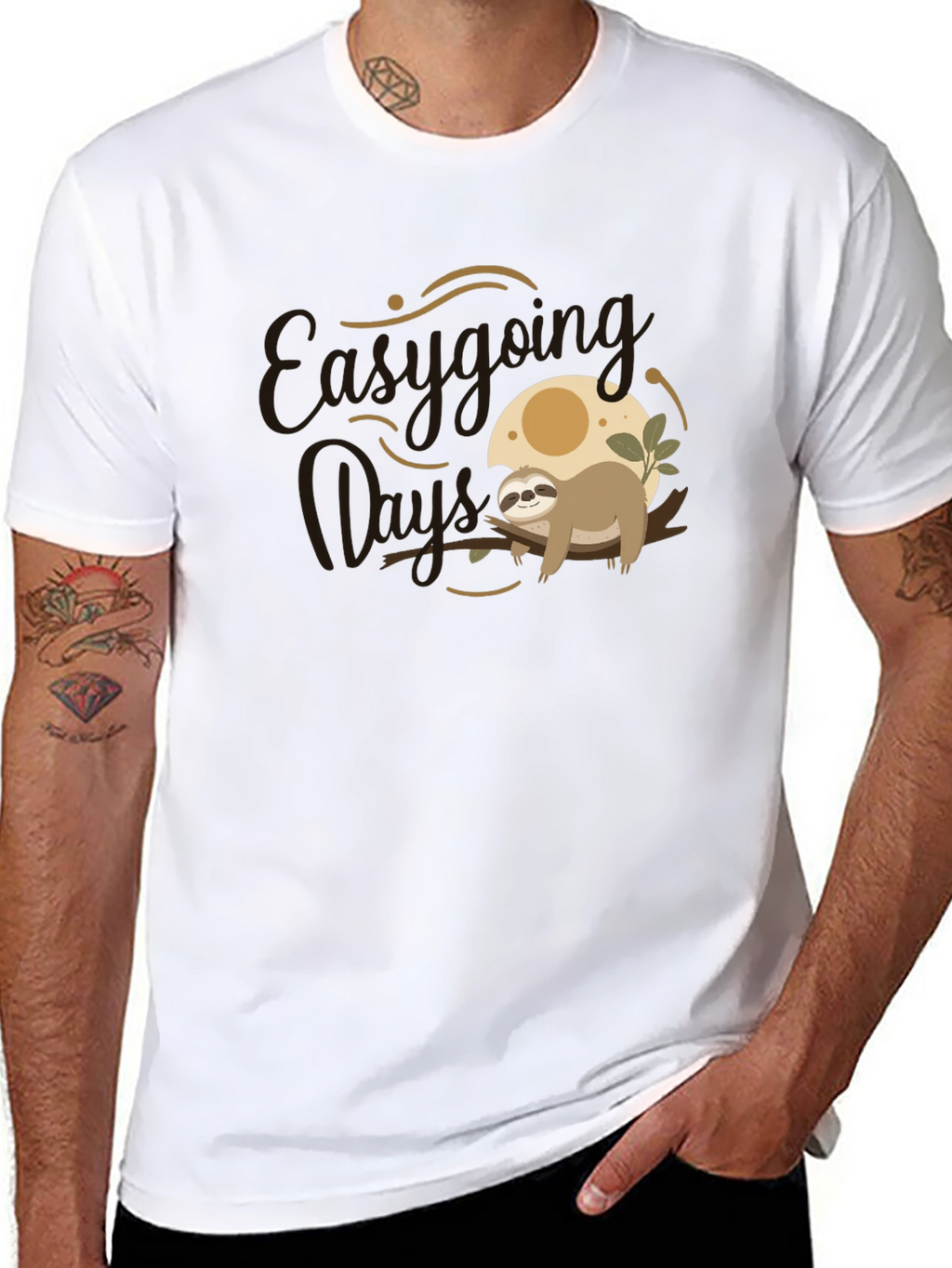 Easygoing Days Sloth Graphic T-Shirt