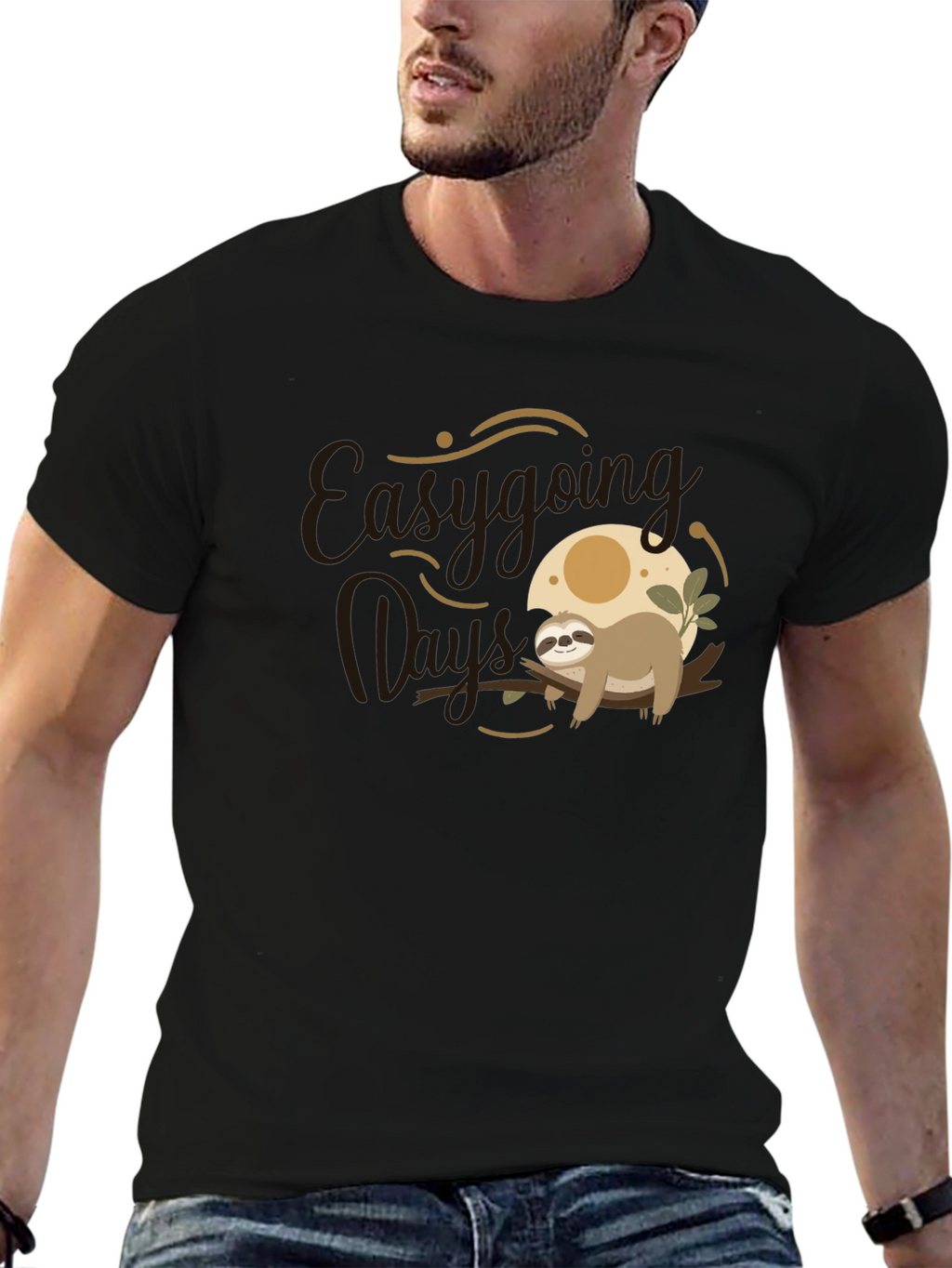 Easygoing Days Sloth Graphic T-Shirt