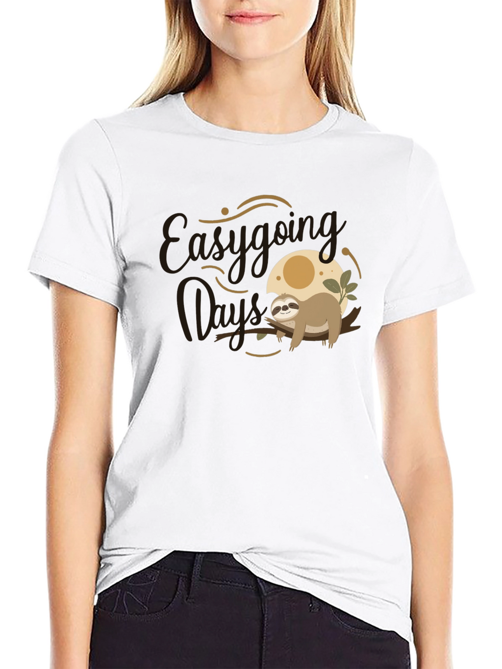 Easygoing Days Sloth Graphic T-Shirt