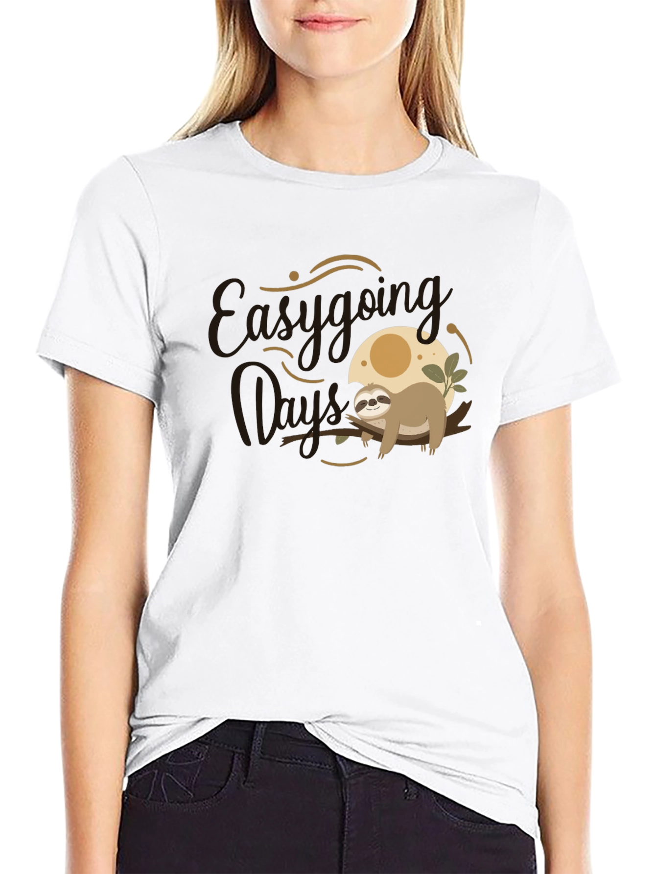 Easygoing Days Sloth Graphic T-Shirt
