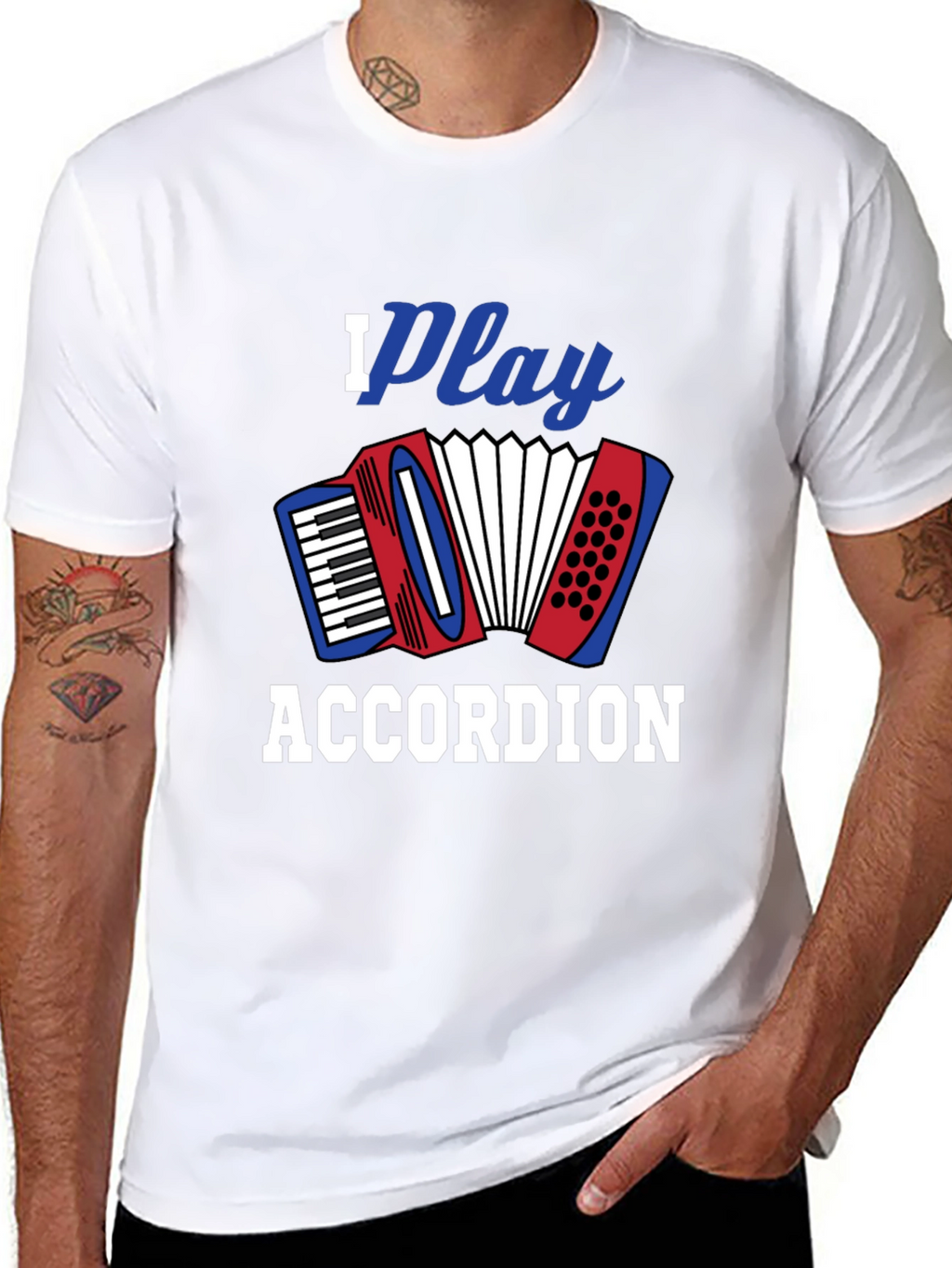I Play Accordion Black T-Shirt