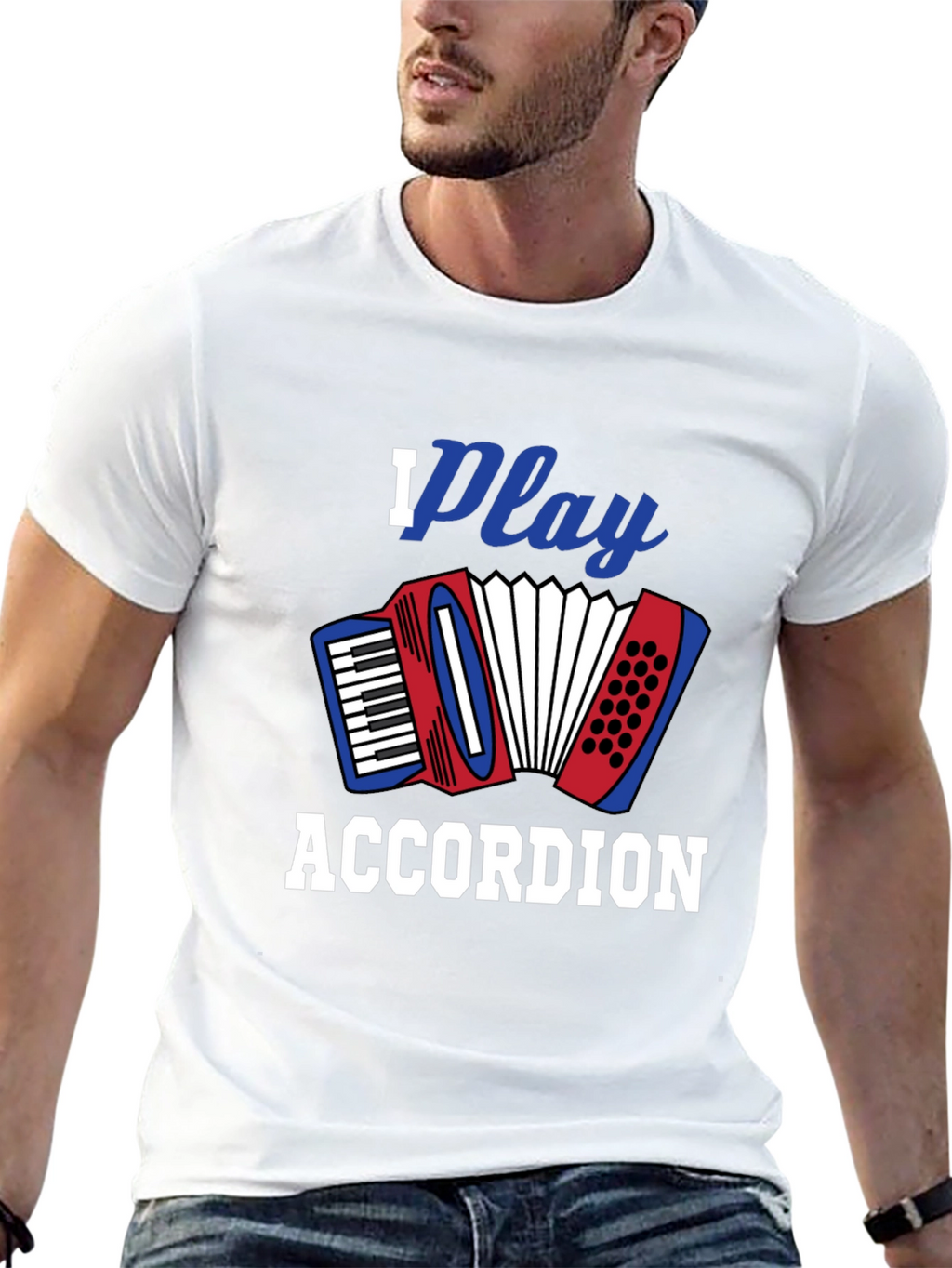 I Play Accordion Black T-Shirt