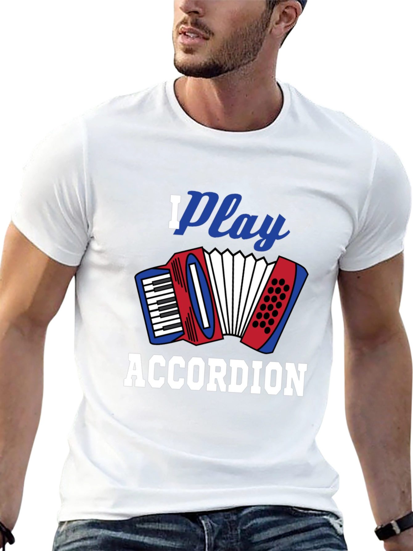 I Play Accordion Black T-Shirt