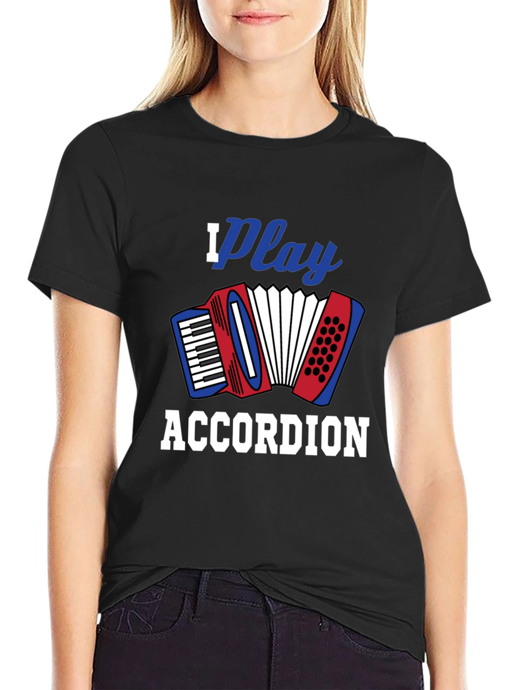 I Play Accordion Black T-Shirt