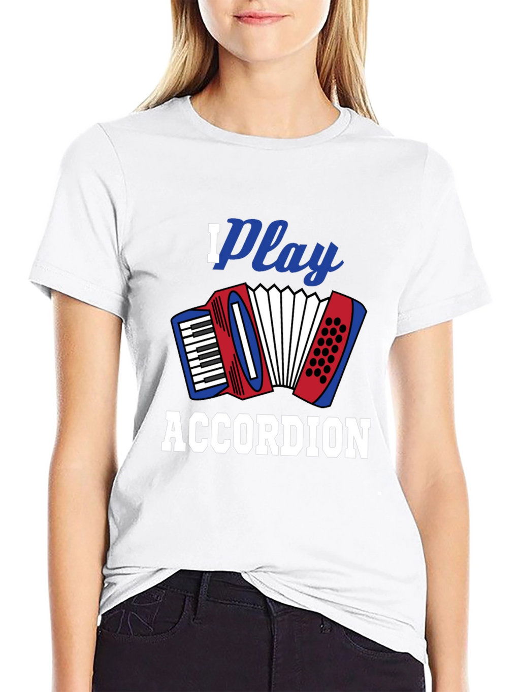 I Play Accordion Black T-Shirt