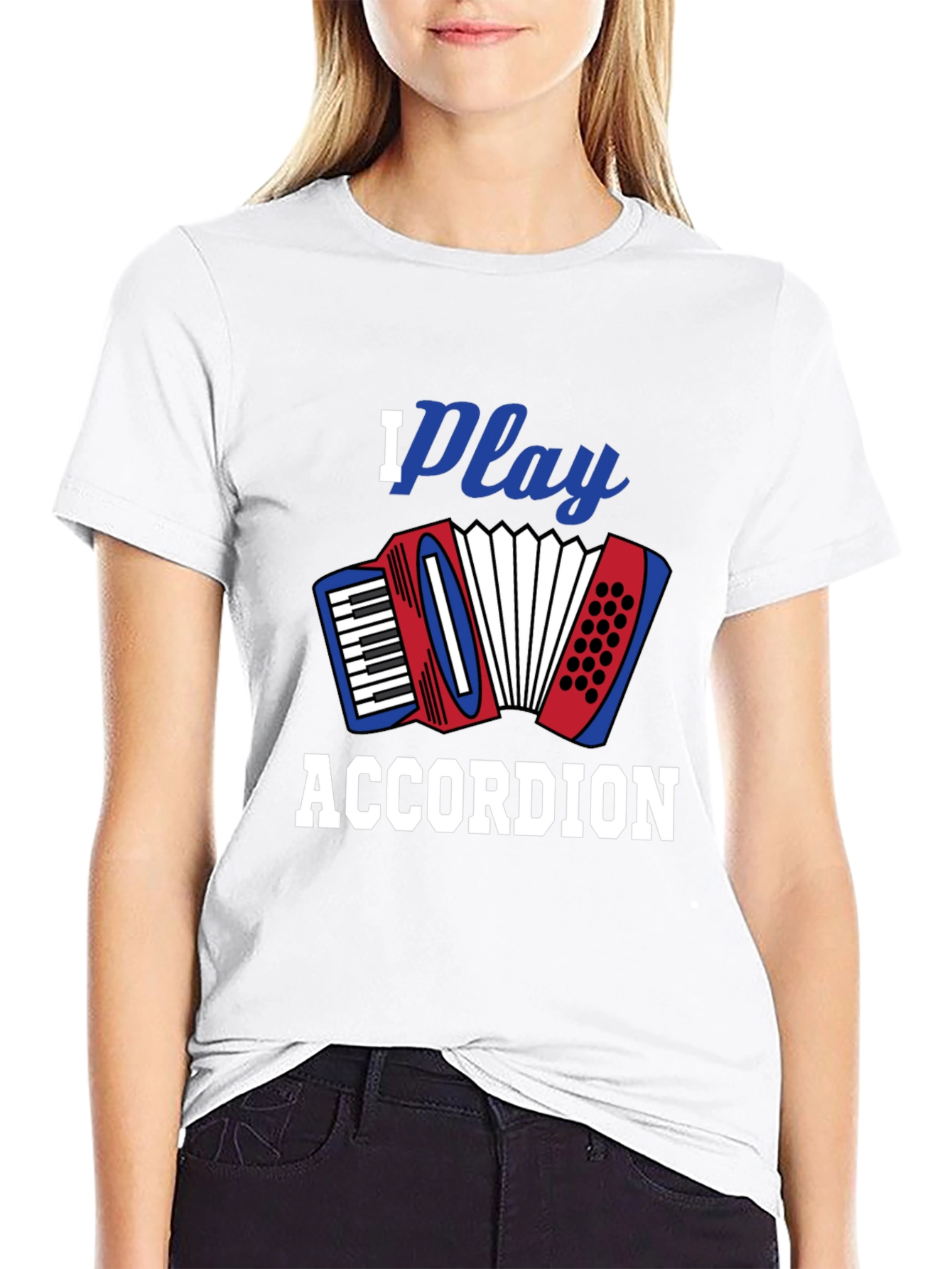 I Play Accordion Black T-Shirt