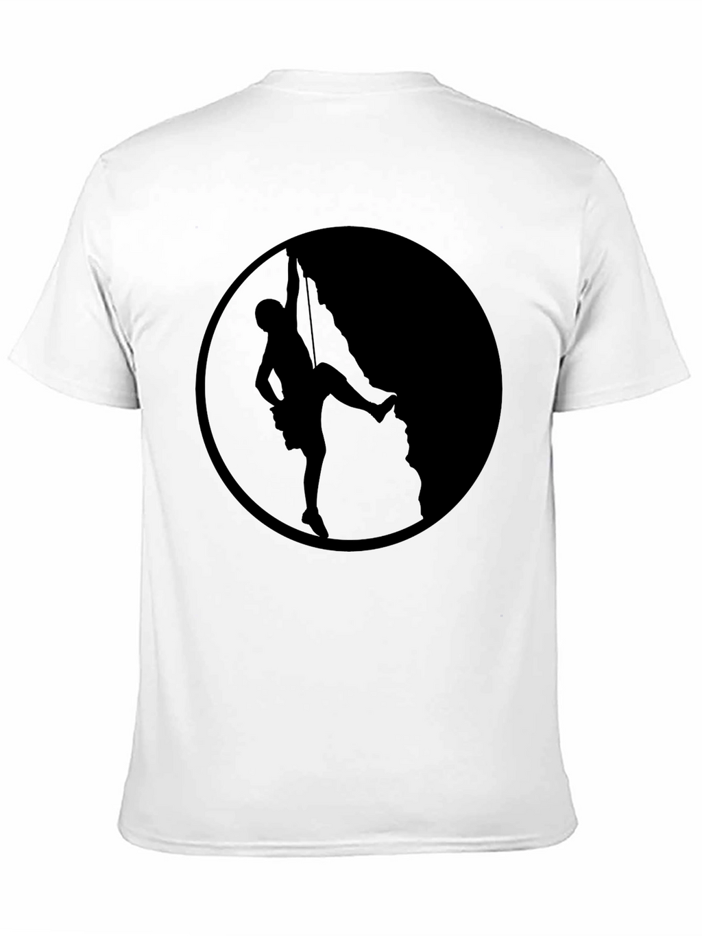 Climbing Silhouette Graphic Tee - Black Cotton T-Shirt
