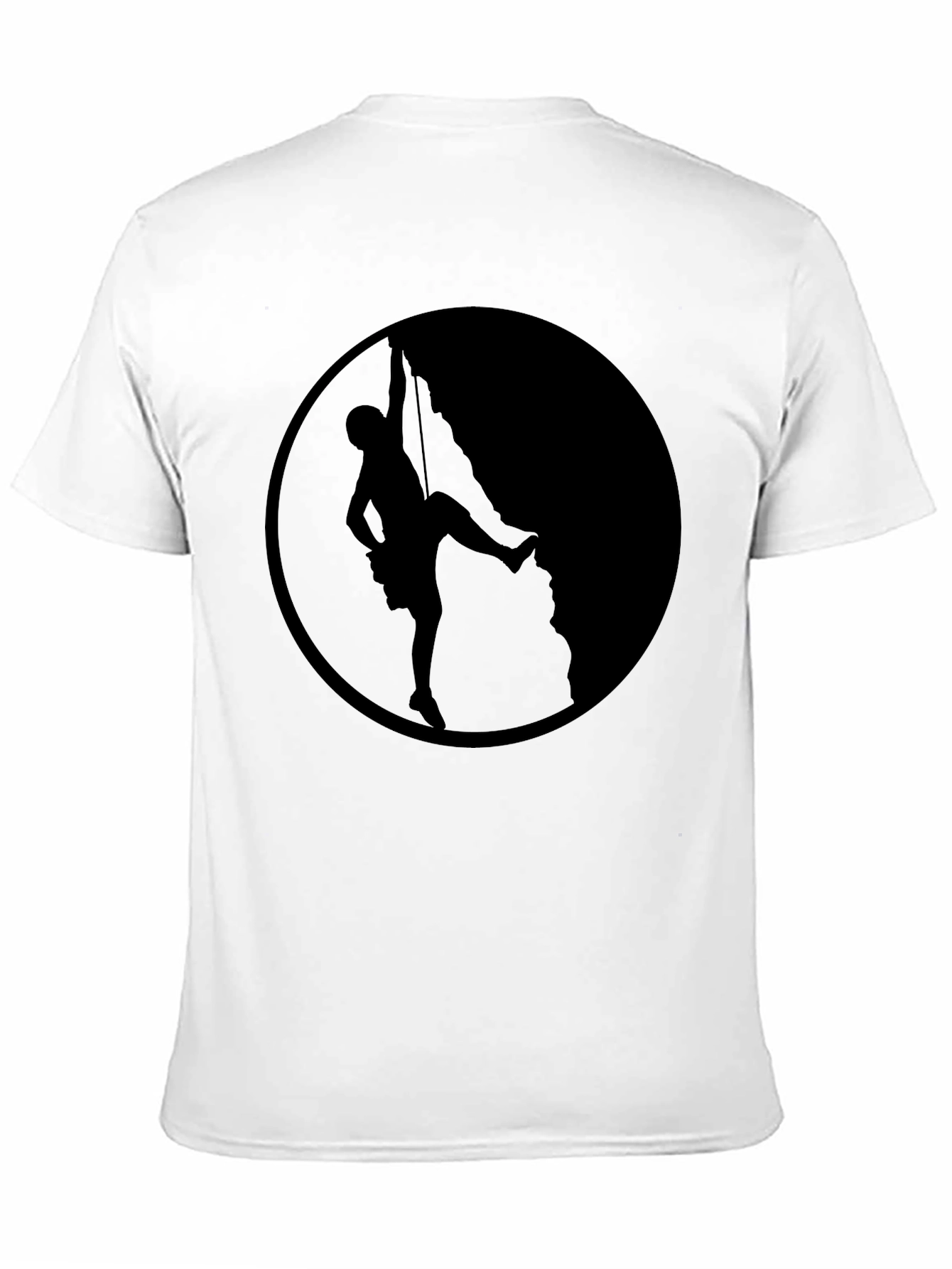 Climbing Silhouette Graphic Tee - Black Cotton T-Shirt