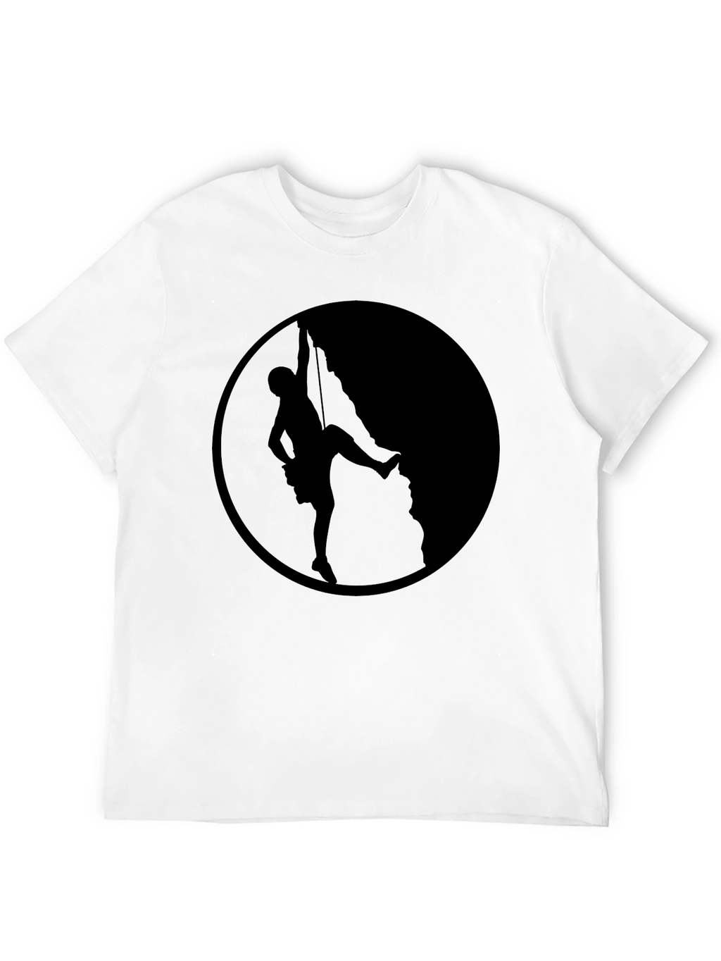 Climbing Silhouette Graphic Tee - Black Cotton T-Shirt