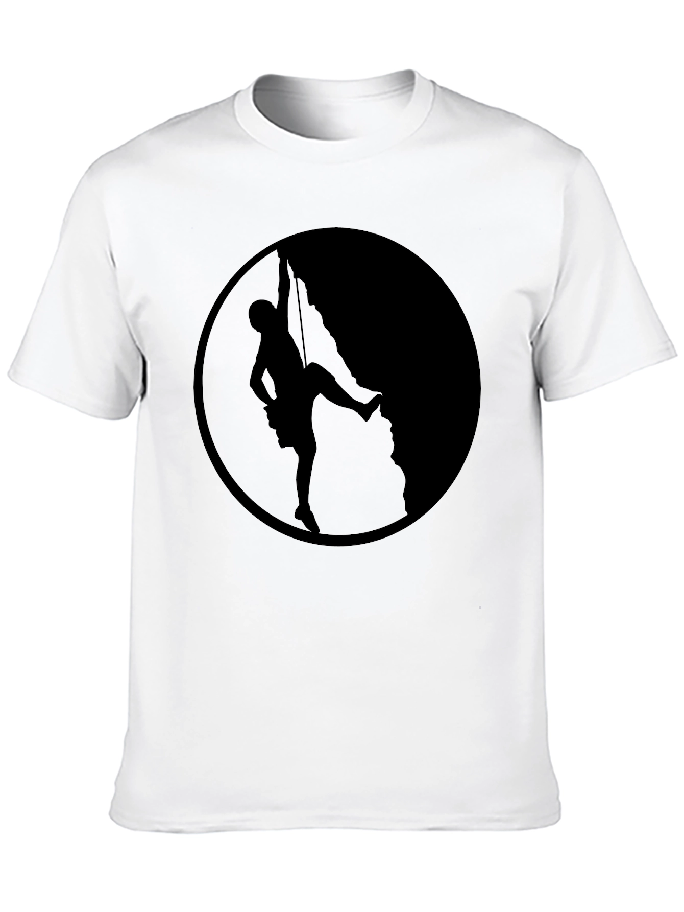 Climbing Silhouette Graphic Tee - Black Cotton T-Shirt