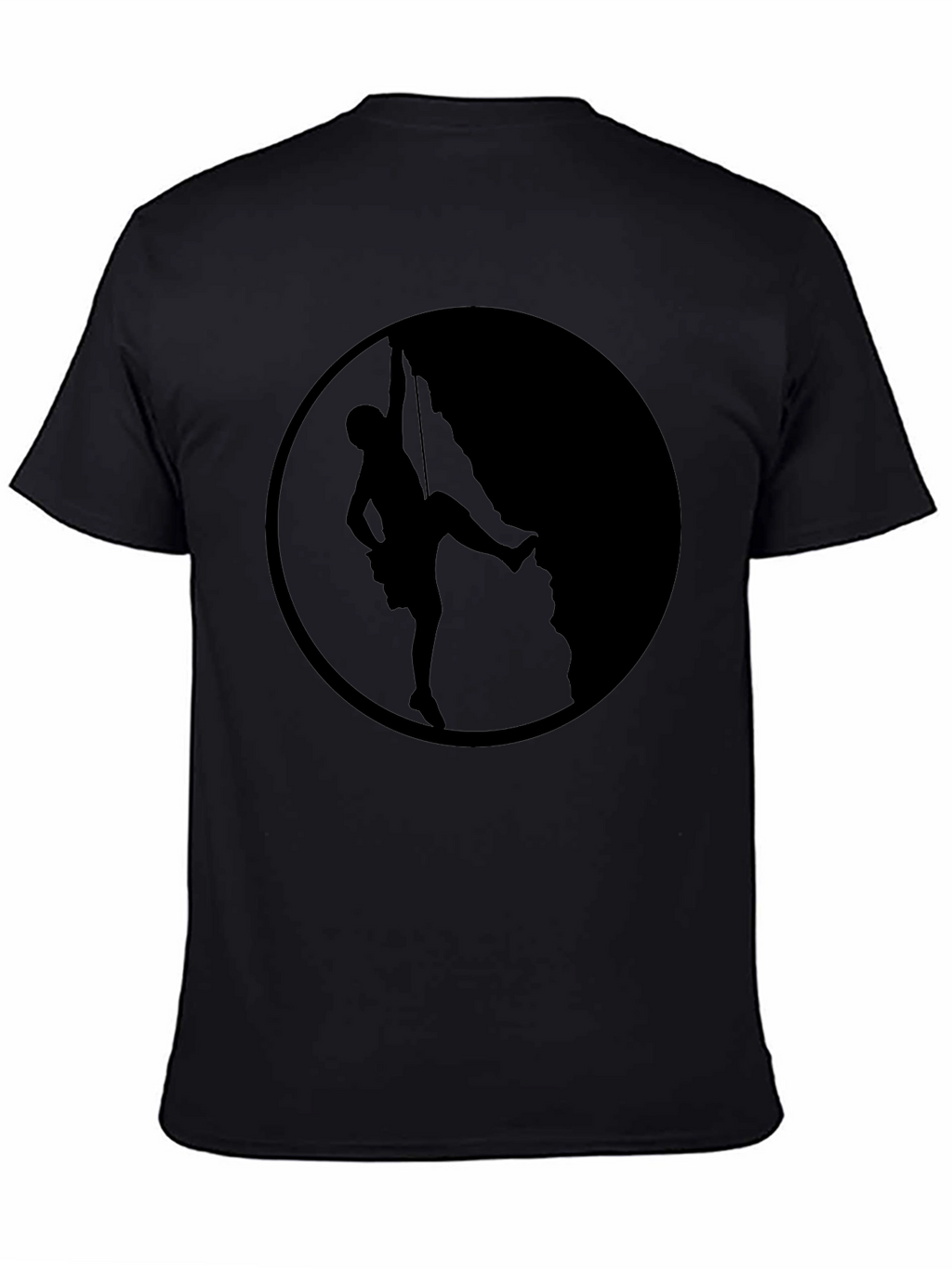 Climbing Silhouette Graphic Tee - Black Cotton T-Shirt