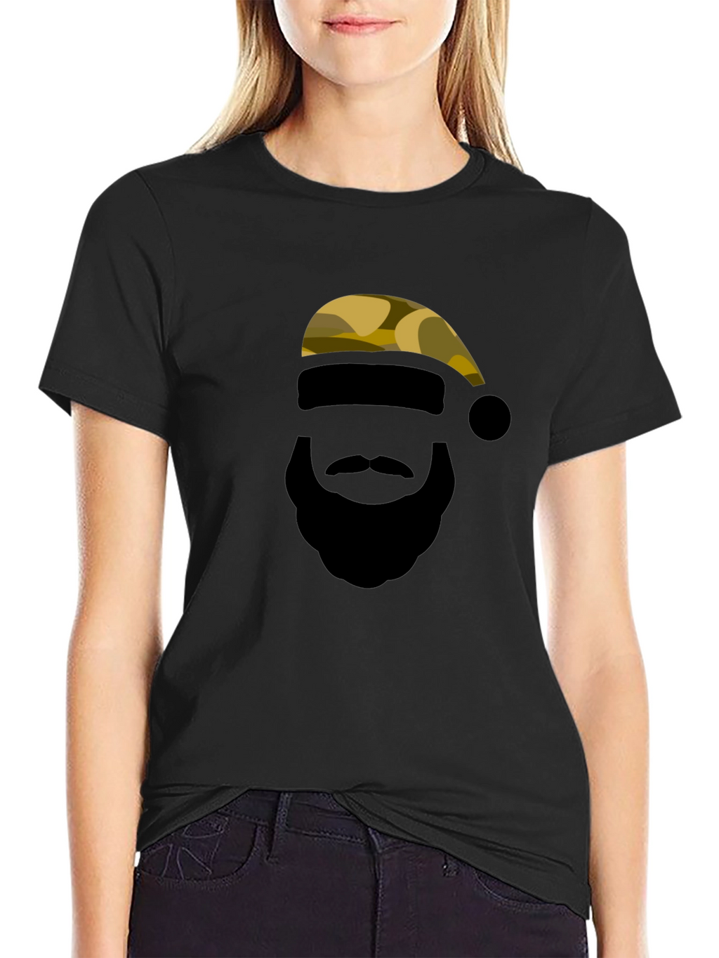 Camouflage Santa Silhouette Graphic Tee