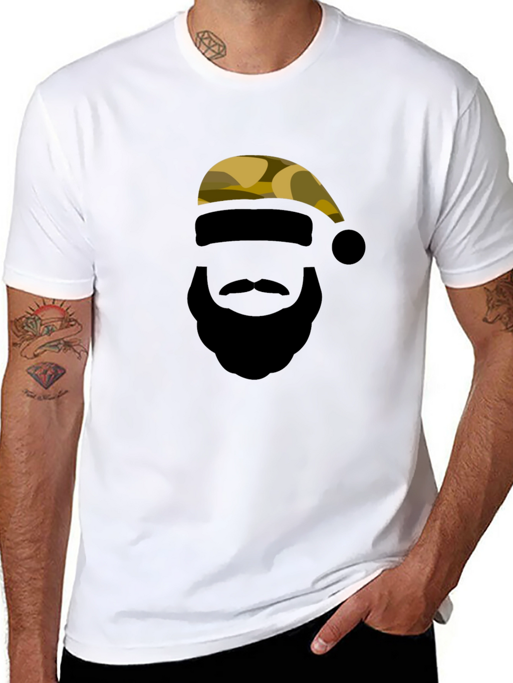 Camouflage Santa Silhouette Graphic Tee