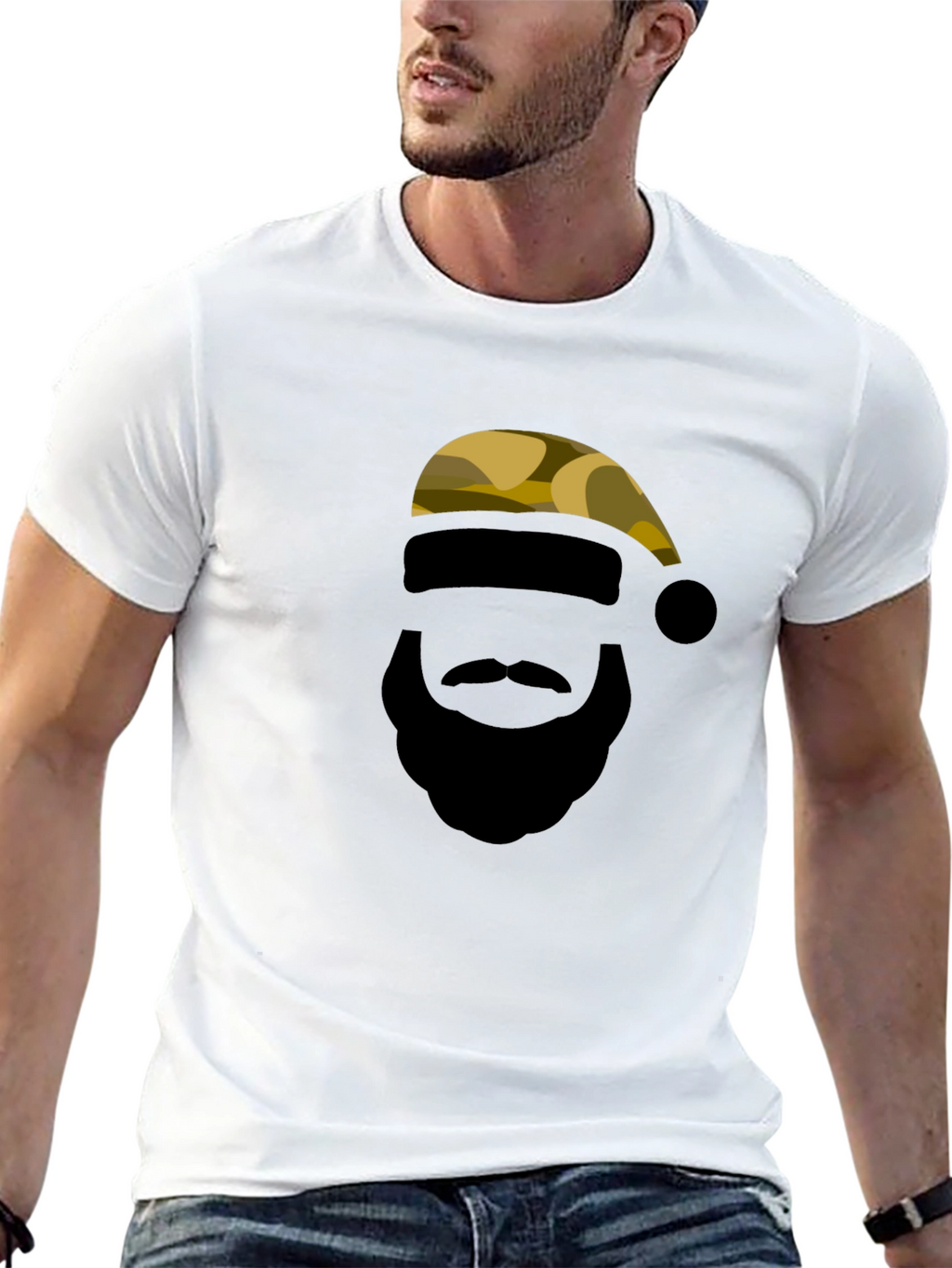 Camouflage Santa Silhouette Graphic Tee