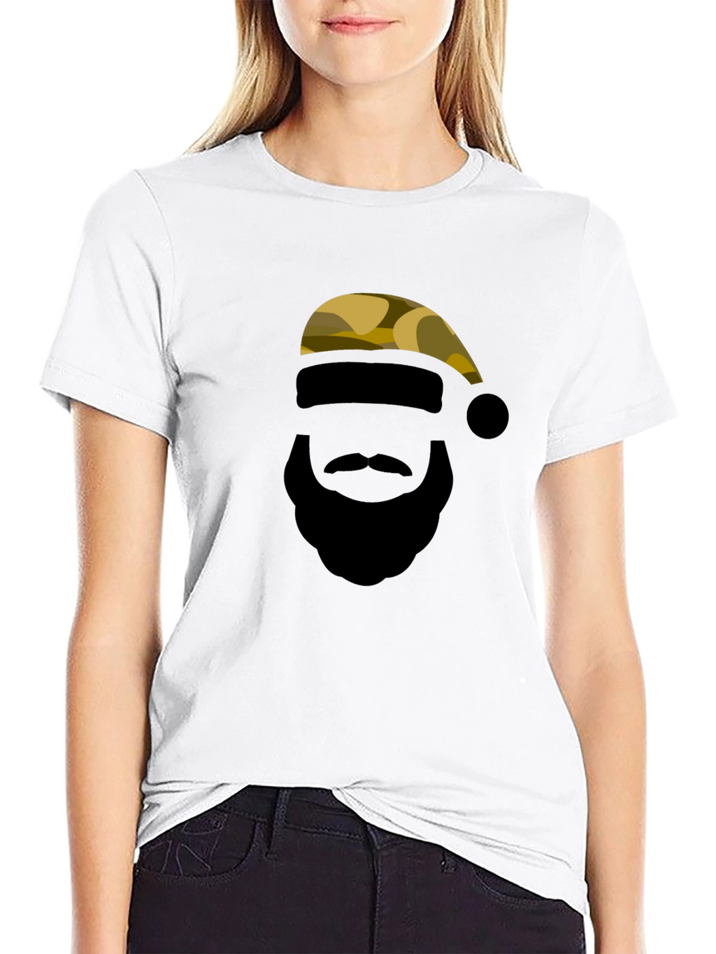 Camouflage Santa Silhouette Graphic Tee