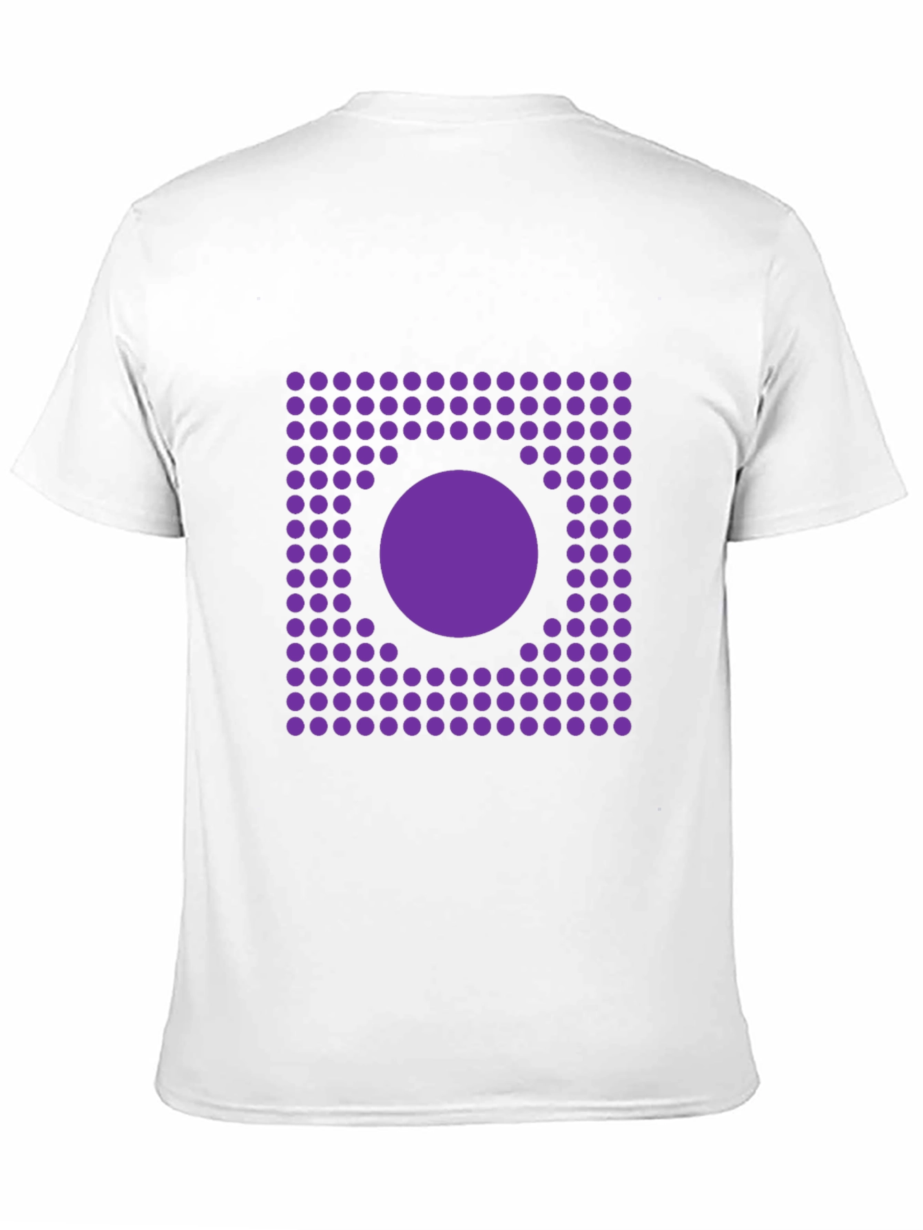 Geometric Purple Dot Circle Graphic Black T-Shirt