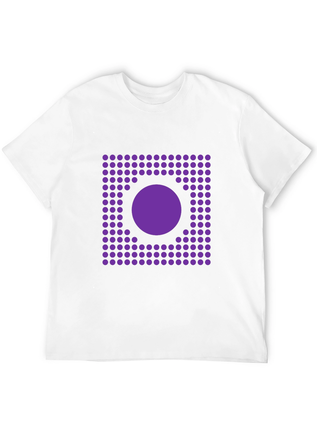 Geometric Purple Dot Circle Graphic Black T-Shirt
