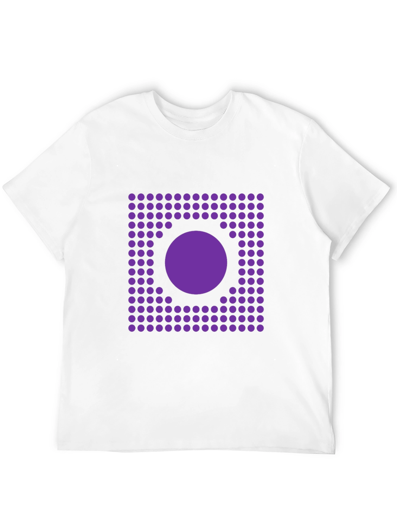 Geometric Purple Dot Circle Graphic Black T-Shirt