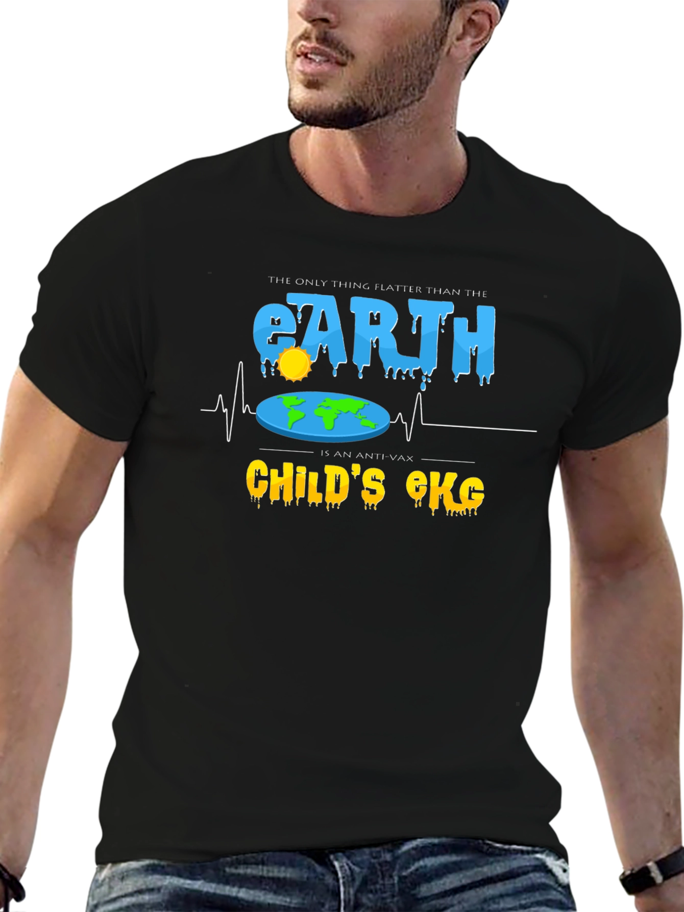 Flat Earth Anti-Vax T-Shirt