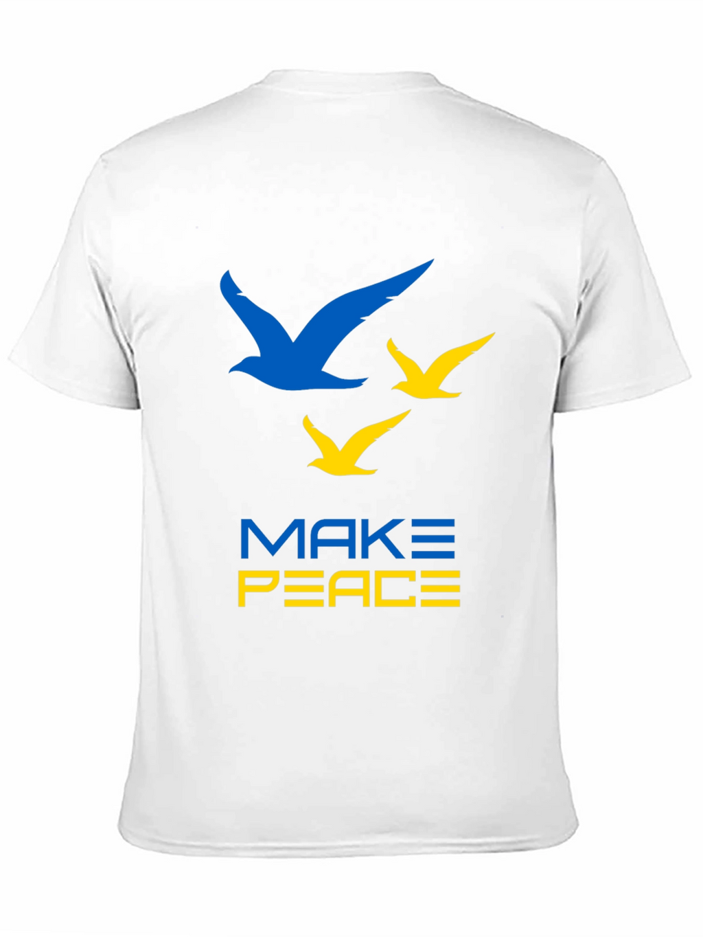 Make Peace Ukraine T-Shirt Blue & Yellow Bird Graphic