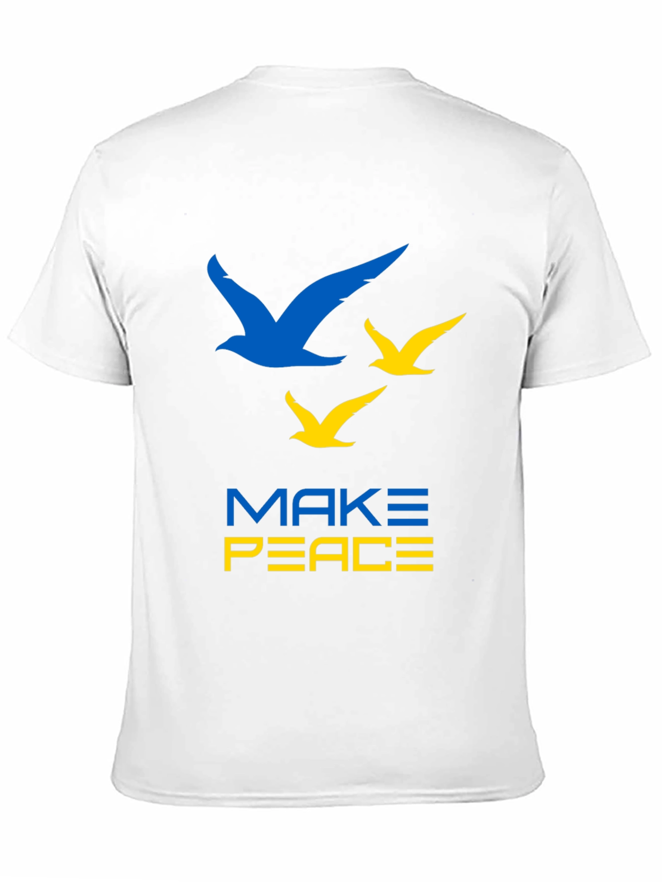 Make Peace Ukraine T-Shirt Blue & Yellow Bird Graphic